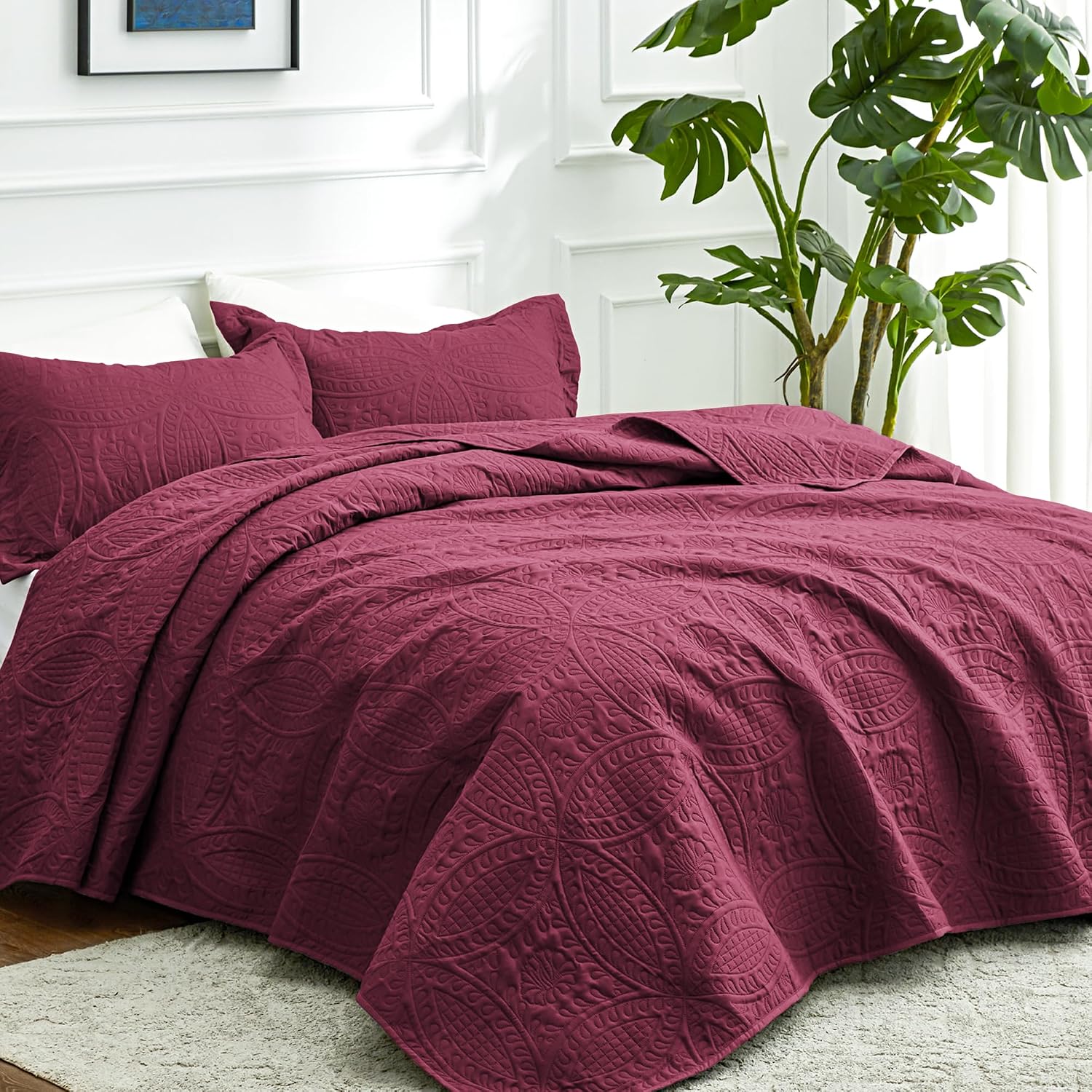 Love's cabin Quilts for Queen Bed Blue Bedspreads - Soft Bed Summer Lightweight Bedspread Comforter - Modern Style Coin Pattern Coverlet for All