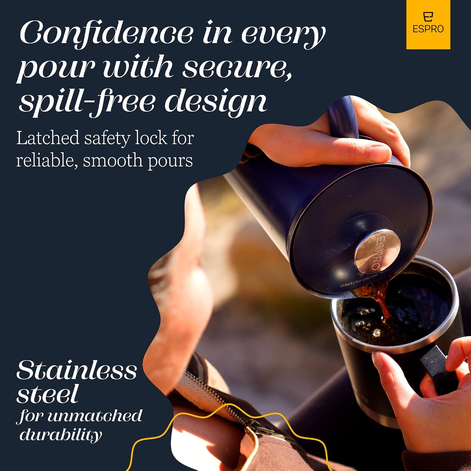 ESPRO P7 French Press, 18oz, Brushed, Stainless Steel Coffee Maker | Double Filter Coffee Press, Grit-Free Coffee, Heat Resistant Insulated tea Press, Easy Hot and Cold Coffee Brewer, Tea Brewer