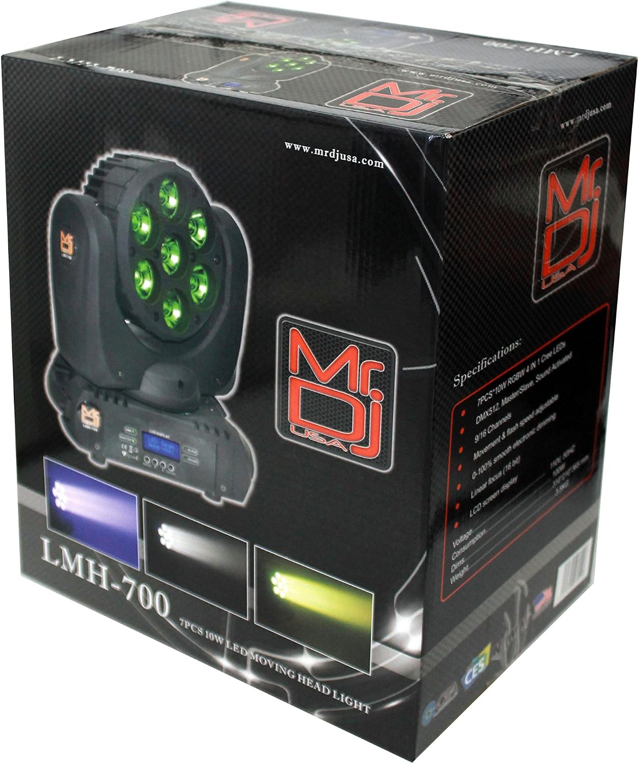 LMH700 4-in-1 RGBW LED Beam Wash Lamp Moving Head Light DJ Show Stage Lighting