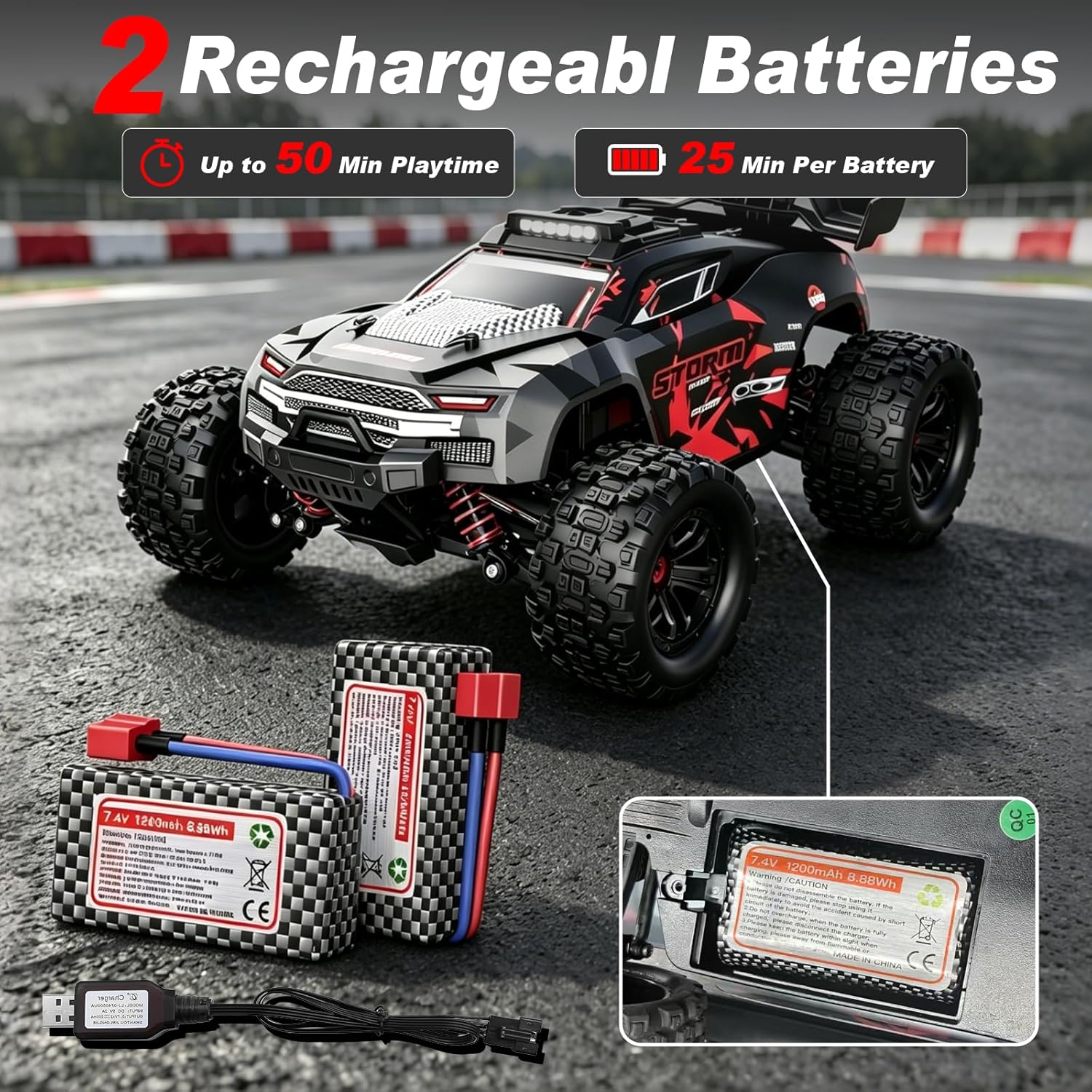 KGF 1:18 Scale All Terrain RC Cars for Adults, High Speed Remote Control Car | Fast RC Cars for Boys Age 8-1, 2.4GHz 4WD Off Road Monster Truck