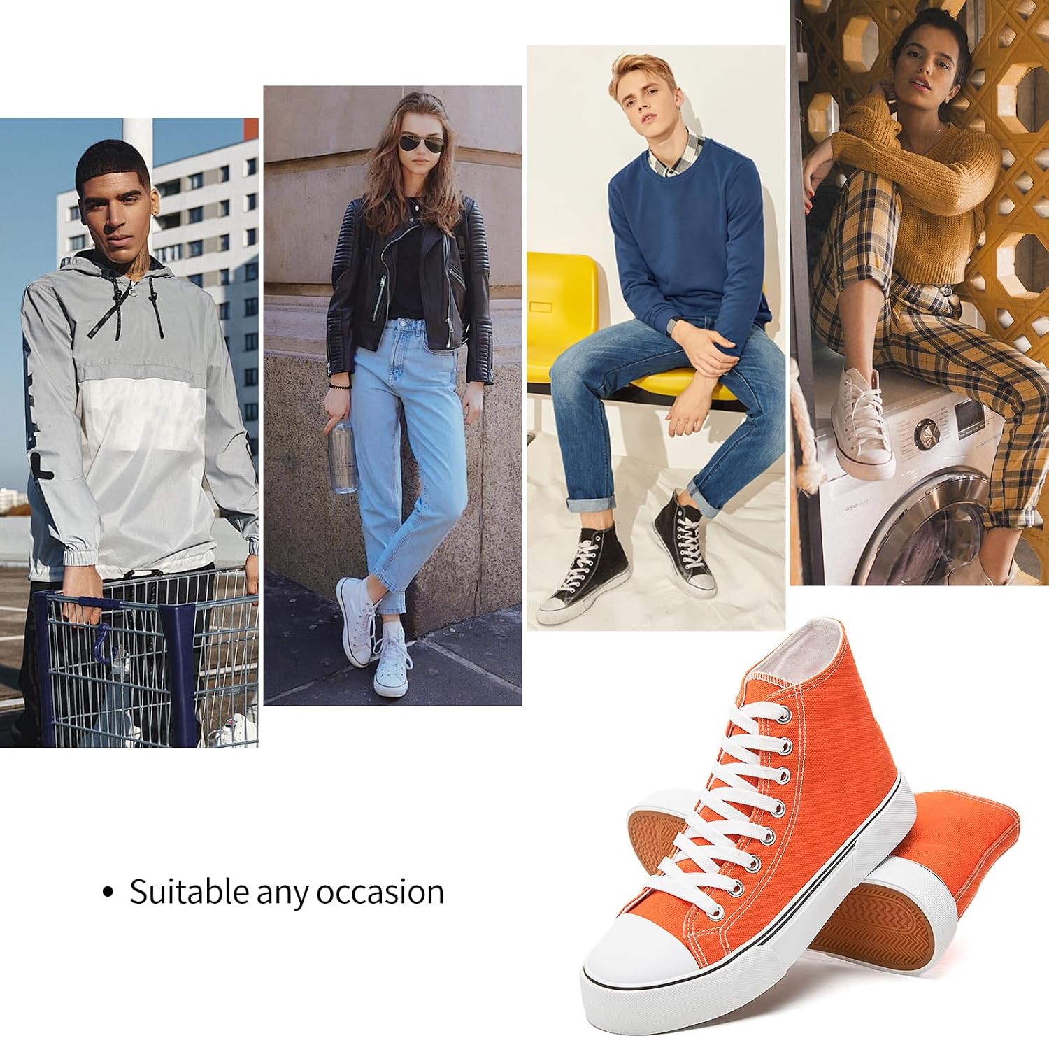 hash bubbie High Top Canvas Sneakers Fashion Walking Shoes