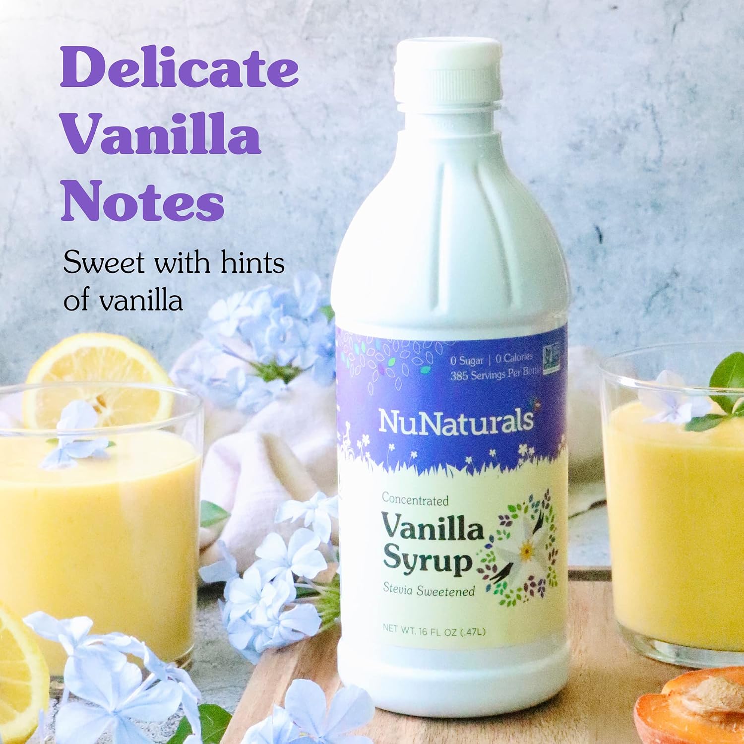 NuNaturals Stevia Syrup Sweetener, Chocolate, Sugar-Free, 16 oz