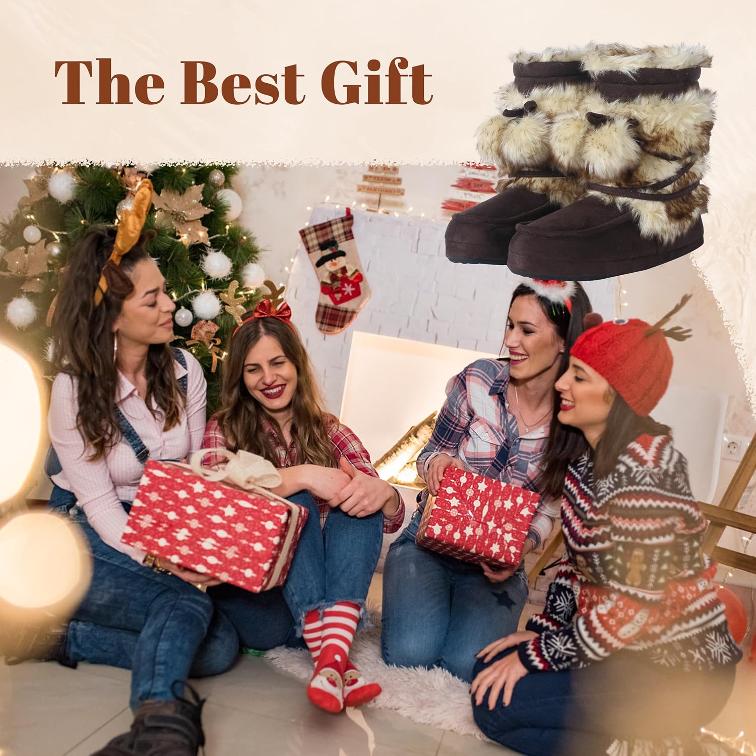 Home Slipper Women's Soft Fleece Plush Warm Indoor House Slipper Boots Shoes