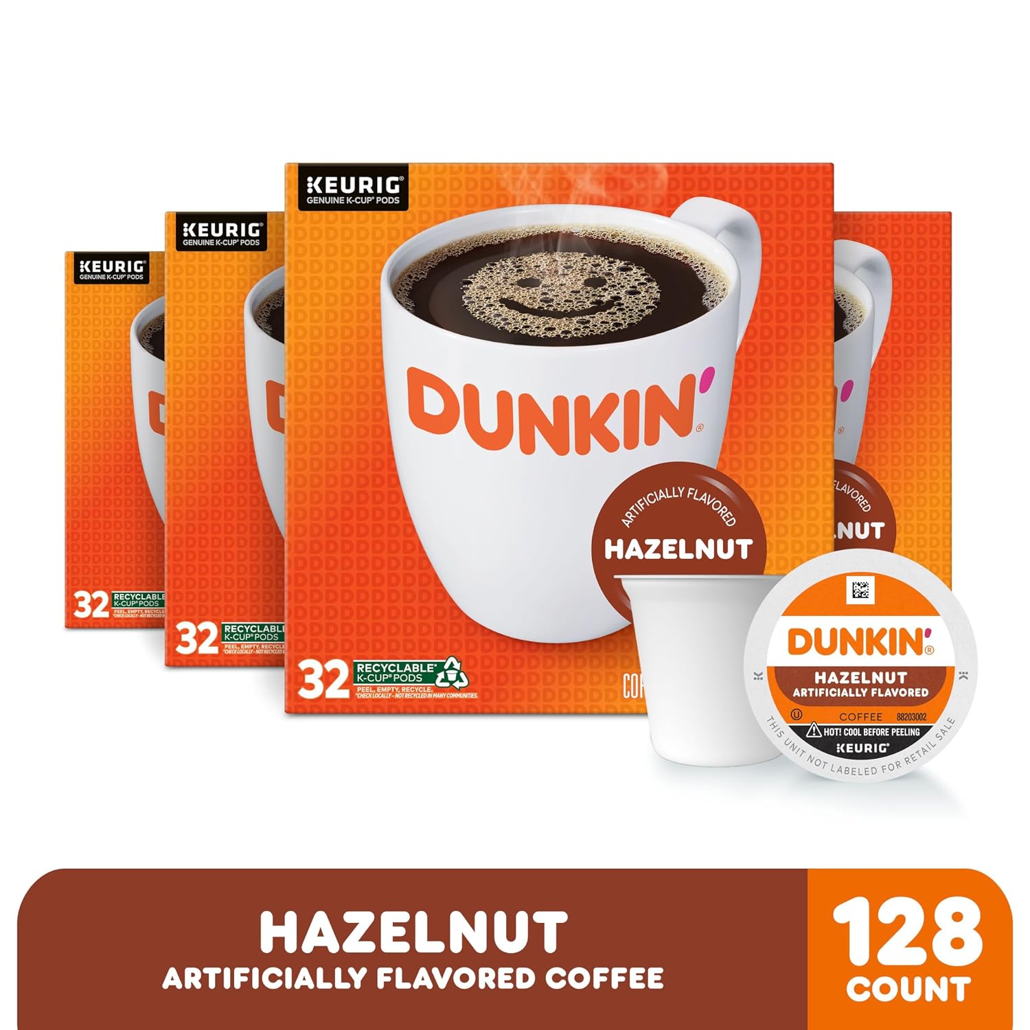 Dunkin’ French Vanilla Artificially Flavored Coffee, 60 Keurig K-Cup Pods | 6 boxes of 10 single serve coffee pods each, Smooth & rich flavor, Made with arabica coffee, Shelf stable, SNAP EBT eligible