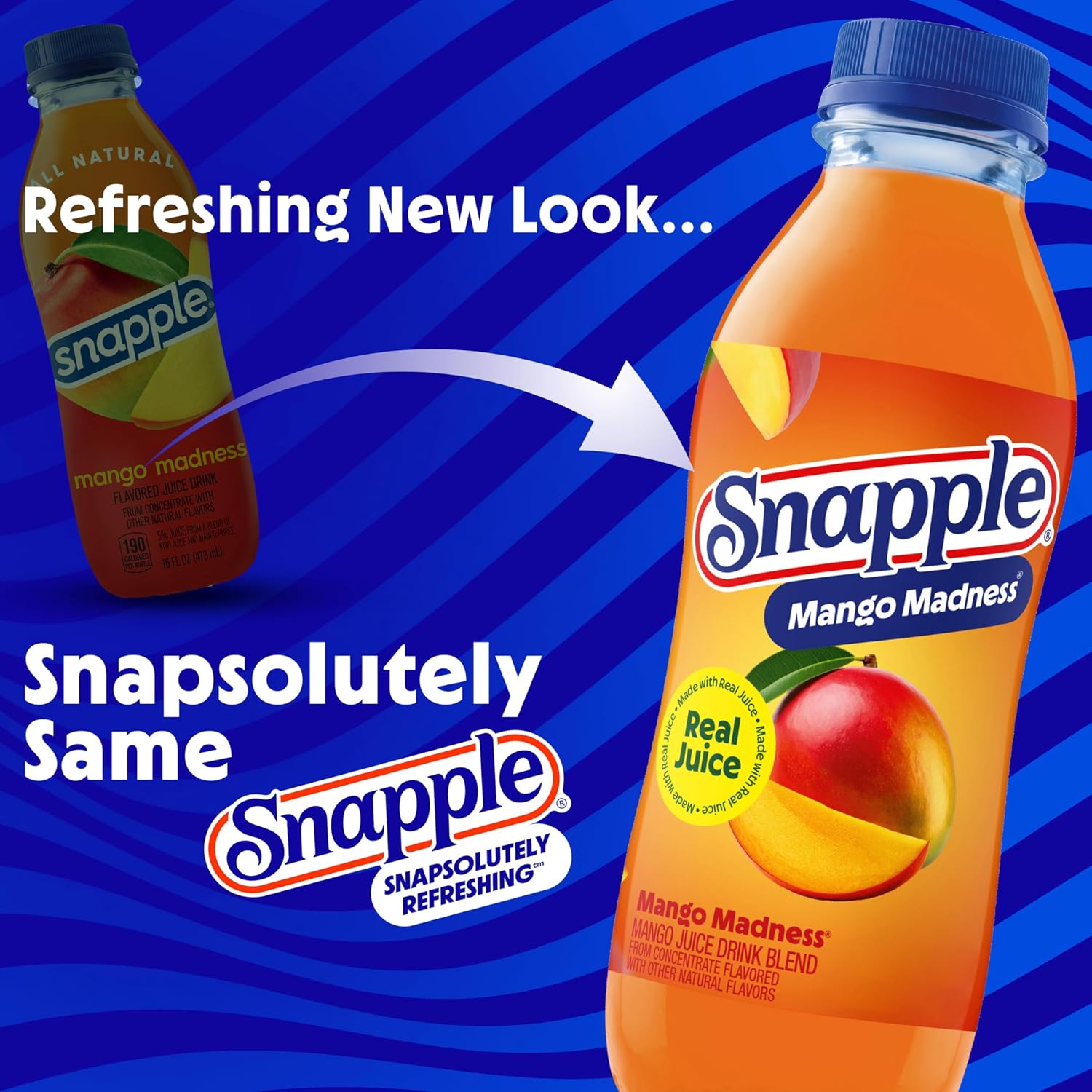 Snapple Apple Juice Drink, 16 Fl Oz Recycled Plastic Bottle, All Natural, No Artificial Flavors Or Sweeteners, Gluten-free, Contains 10% Real Juice 12 Pack