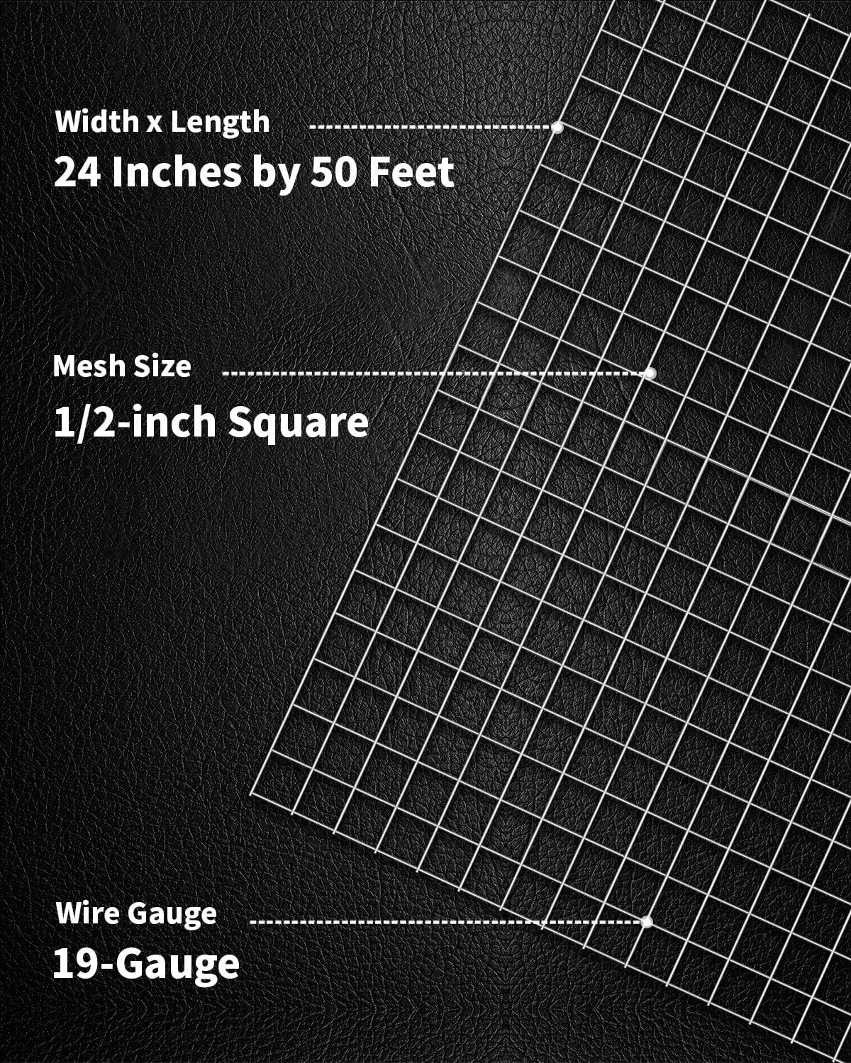 Hardware Cloth 1/2'' Chicken Wire Fencing 48'' x 100' 19-Gauge