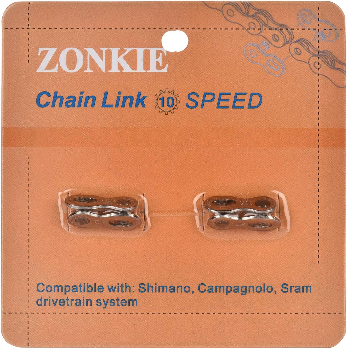 ZONKIE 10 Speed Removable Quick Split Chain Link in Silver x2