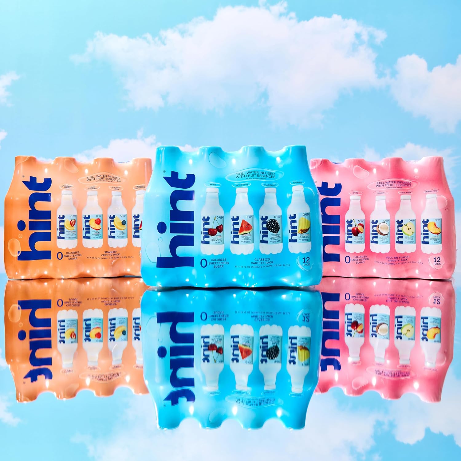Hint Flavored Water Zero Sugar 0 Calories - Pineapple 16 FL Oz (12 pack) | Crisp, refreshing water, fruit flavors. 0 calories, 0 sugar, 0 sweeteners. Hydration for wellness. Gluten-free, Kosher, Vegan