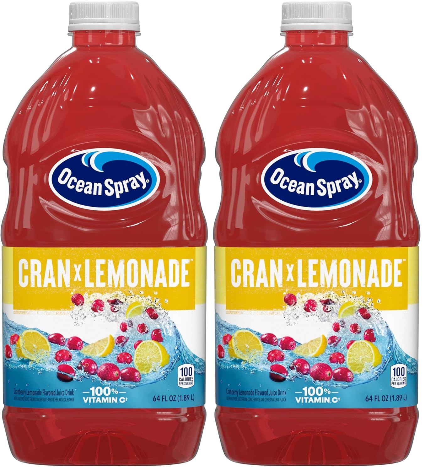 Ocean Spray® Cran-Apple™ Juice Drink, 64 Ounce Bottle, 8 Count | Ocean Spray® Cran-Apple™ Juice Drink, Made with Real Fruit Juice, 64 Fluid Ounce Bottle