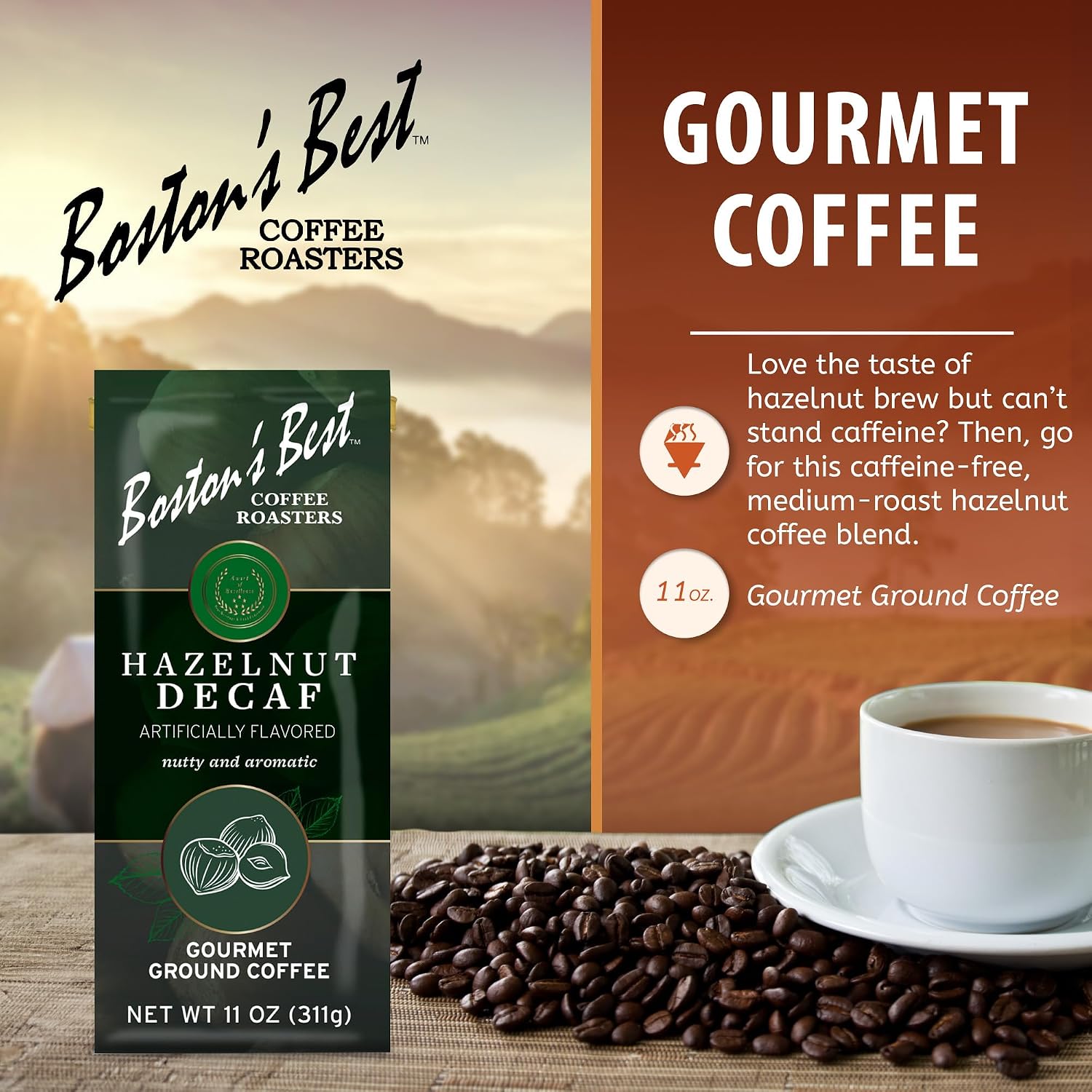 Boston’s Best Coffee - Fall-Inspired Pumpkin Spice Medium Roast Gourmet Delicious Flavored Coffee, Premium Ground - 11 oz. / 311 g Bag