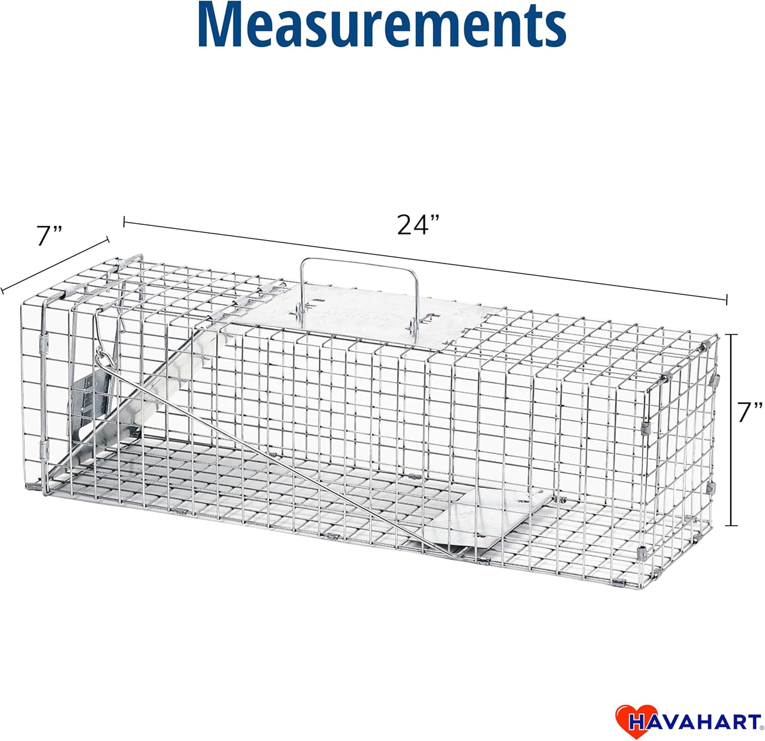Havahart Medium 1-Door Live Animal Trap, Galvanized Steel Cage | Humane Catch and Release for Rabbit, Skunk, Mink, and Squirrel, Spring-Loaded Door