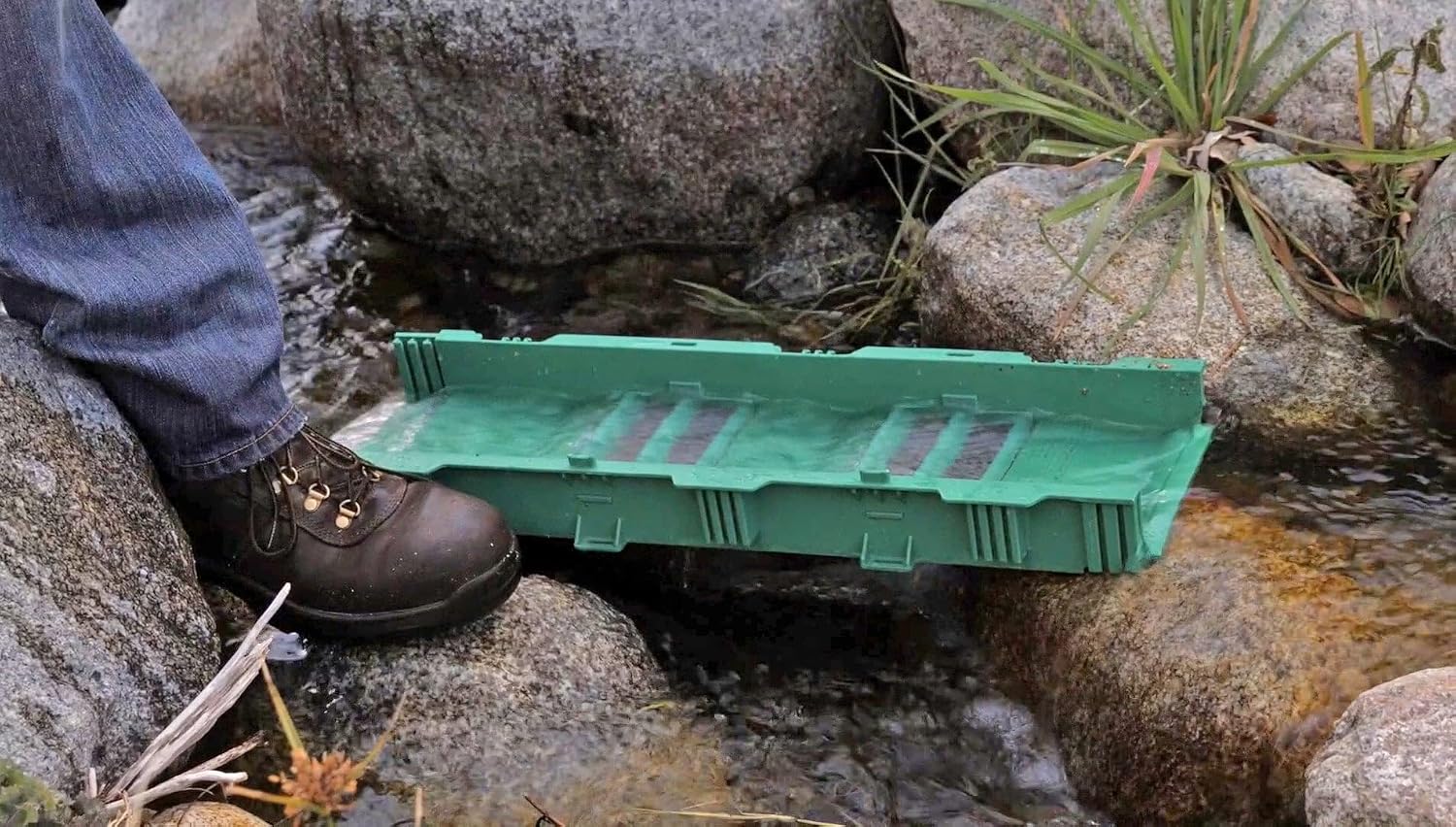 Portable Expandable Sluice Box for Gold Mining and Prospecting; Includes Miner's Moss, Hungarian Style riffles, and deep V riffles. Essential Tool for Gold panning Kits