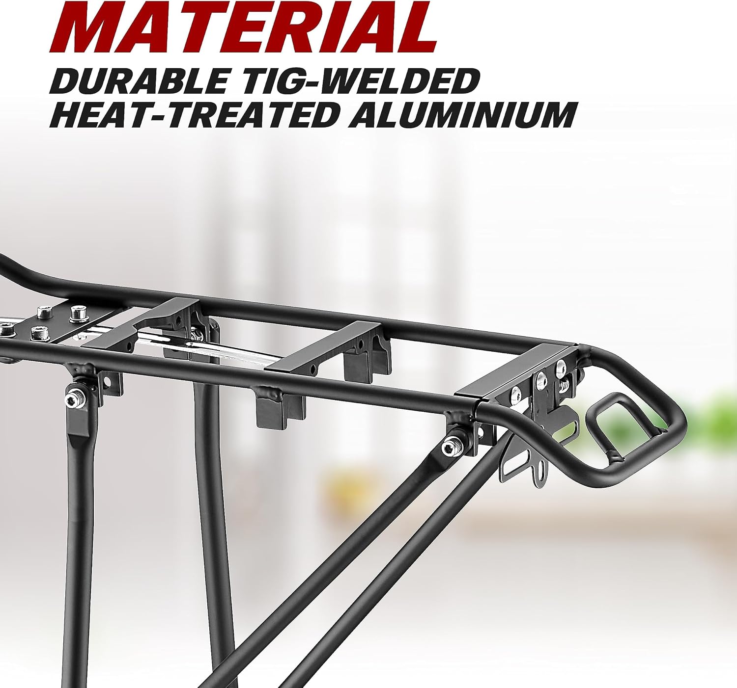 Ibera Bike Rack - Bicycle Touring Carrier Plus+ for Disc Brake/Non-Disc Brake Mount, Fat Tire Bikes, Frame-Mounted for Heavier Top & Side Loads, Height Adjustable for 26"-29" Frames