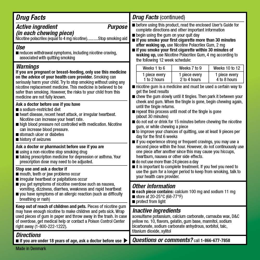 Amazon Basic Care Nicotine Polacrilex Coated Gum 4 mg (nicotine), Cinnamon Flavor, Stop Smoking Aid, Quit Smoking, Reduces Nicotine Cravings, 160 Count