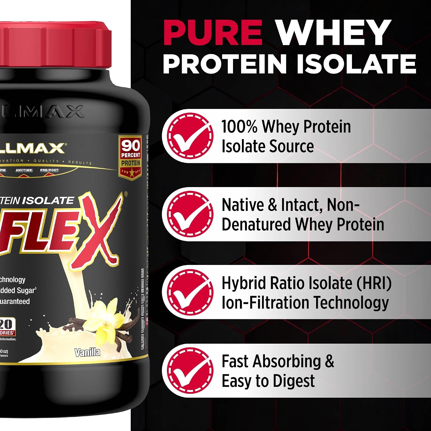 ALLMAX ISOFLEX Whey Protein Isolate, Chocolate Peanut Butter, 5 lb