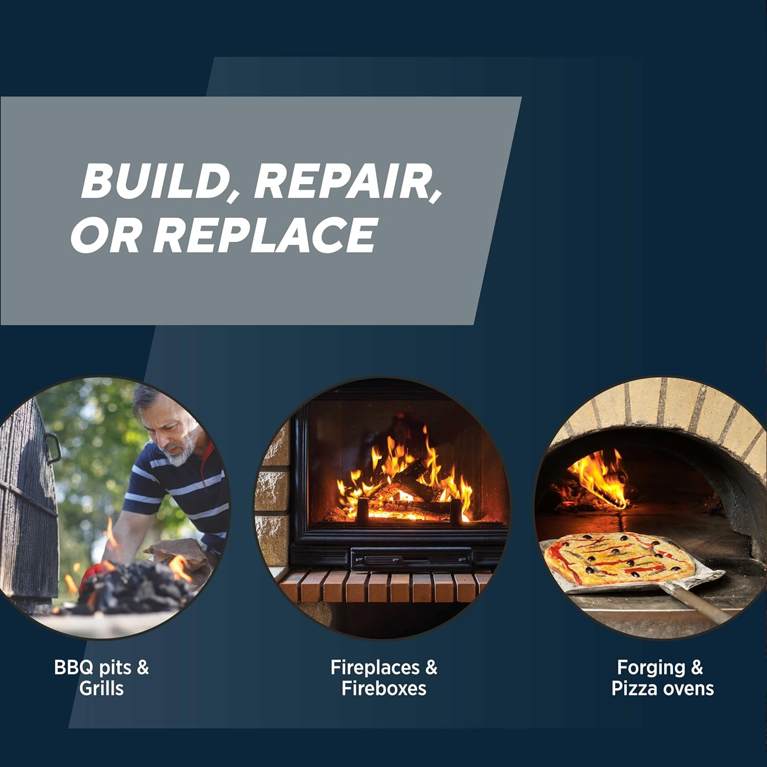 Rutland Fire Bricks, Properly Cured High Temperature FireBrick, USA-Made Residential Fire Clay Replacement for Wood Stove, Fireplace, & Pizza Oven, Size 9" x 4.5" x 1.25", 6-Pack, Tan