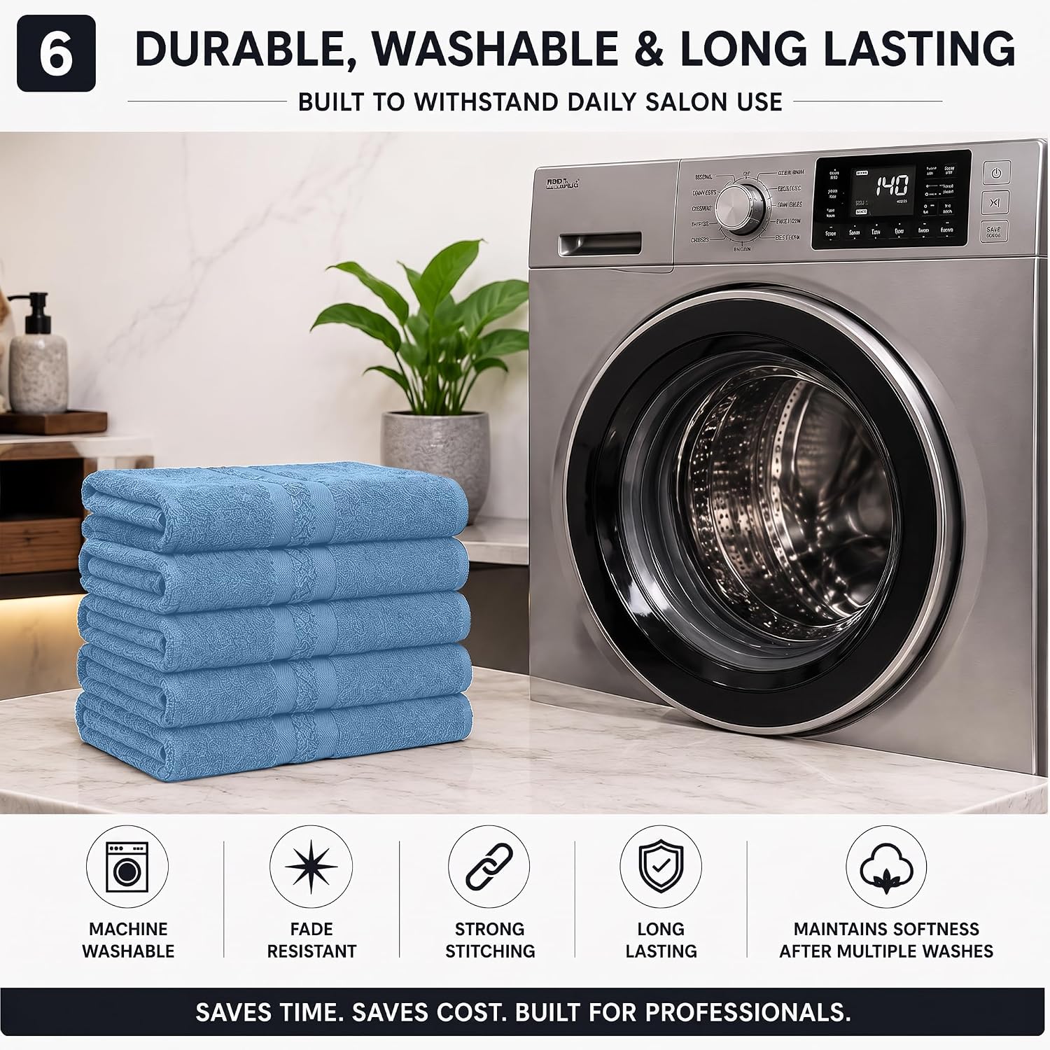 DAN RIVER 100% Cotton Salon Towels Set – 16x26 inches, Pack of 24, Highly Absorbent and Quick-Dry Towels for Hand, Salon, Spa, Beauty