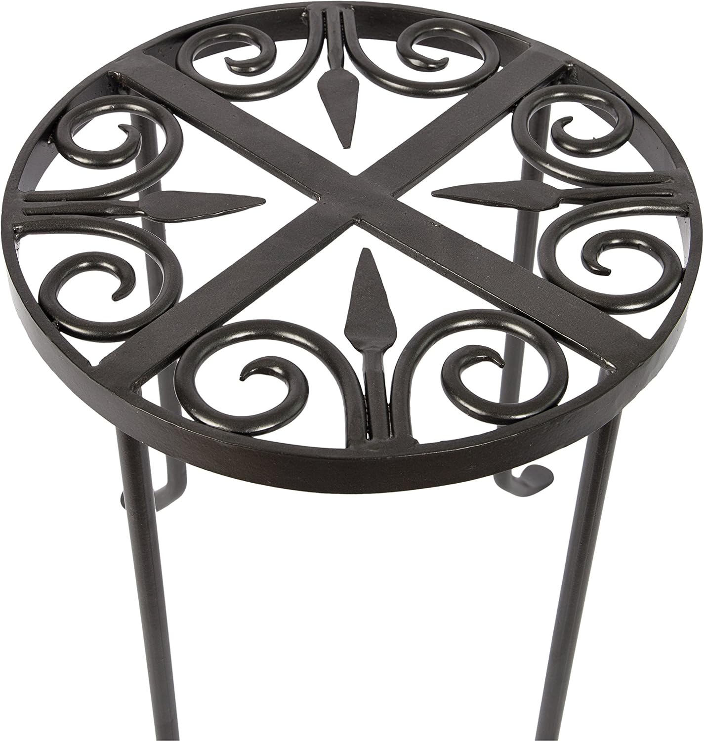 Achla Designs VTT-01 Round Trivet Wrought Iron Plant Stand, Graphite