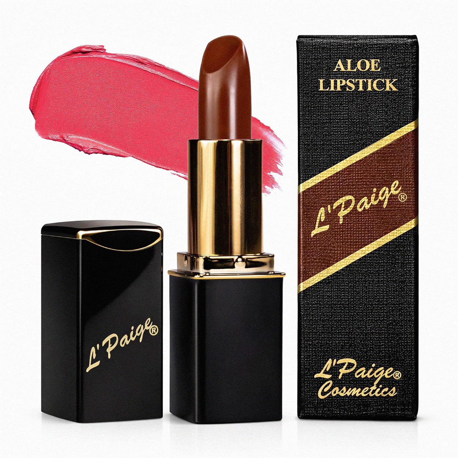 L’Paige Rosy Pearl Lipstick | Sheer Neutral Rose Lip Color | Aloe Vera Moisturizing Formula | Long-Lasting Hydrating Finish | Soft Silvery Pink Shade L56