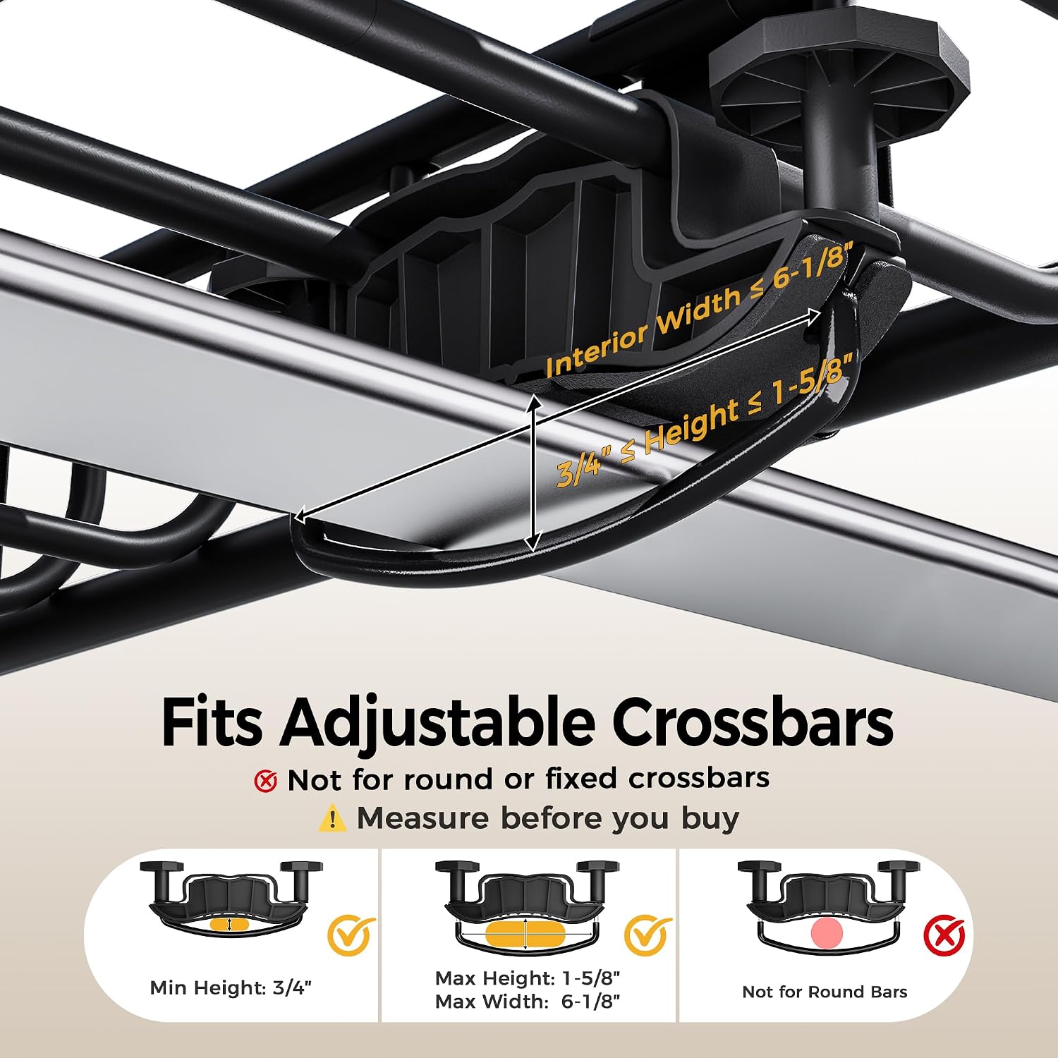 CAMMOO 54"x34" Roof Rack Basket Removable Fairing & Support Bars for Kayaks | All-In-One Kit Includes 15 Cu.Ft. Waterproof Bag, Cargo Net