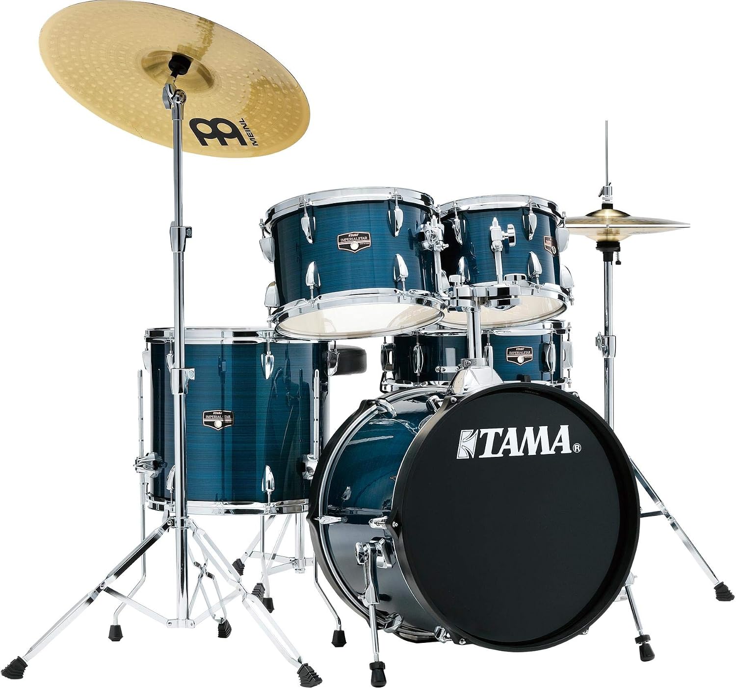 Tama Imperialstar IE58C 5-piece Complete Drum Set with Snare Drum and Meinl Cymbals - Hairline Blue (IE58CHLBd2)