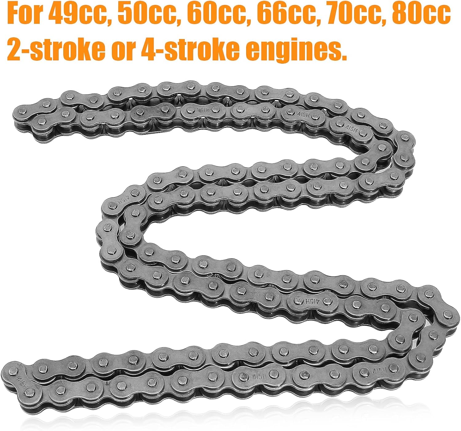 415 415H Chain 110L Link Heavy Duty for 49cc 50cc 60cc 66cc 70cc 80cc 2-stroke 4-stroke Engine Motor Motorized Bicycle Pit Dirt Mini Bike Scooter