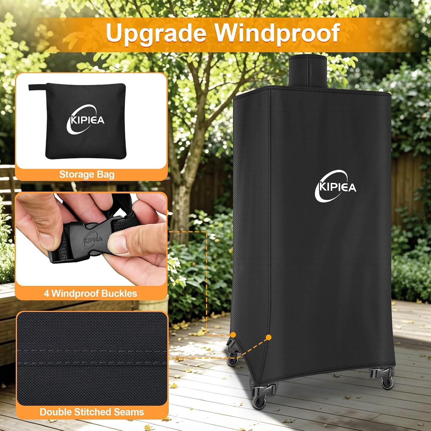 600D Vertical Smoker Cover for Pit Boss 3/4 / 5/7 Series, Waterproof Pellet Grill Cover, 73550, UV Resistant, No Tear, No Fading
