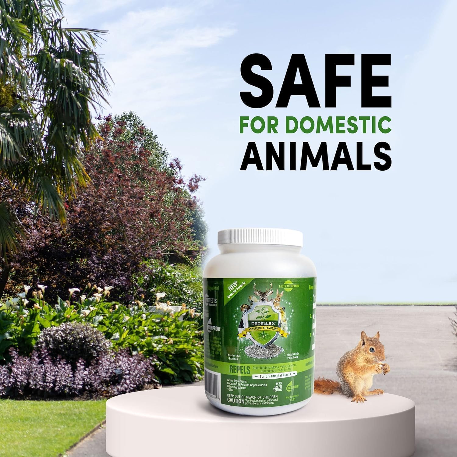 Repels All Animal Repellent Outdoor 3 lbs – Ready-to-Use Granular Formula – Deer & Rabbit Repellent for Lawn