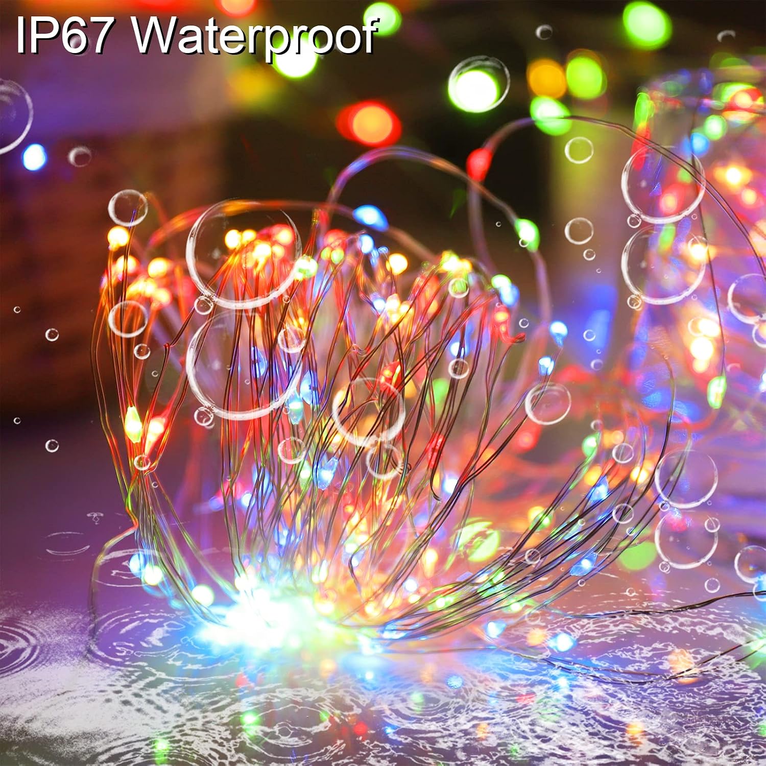 Solar Fairy String Lights, Cool White, 100Led, Outdoor Waterproof