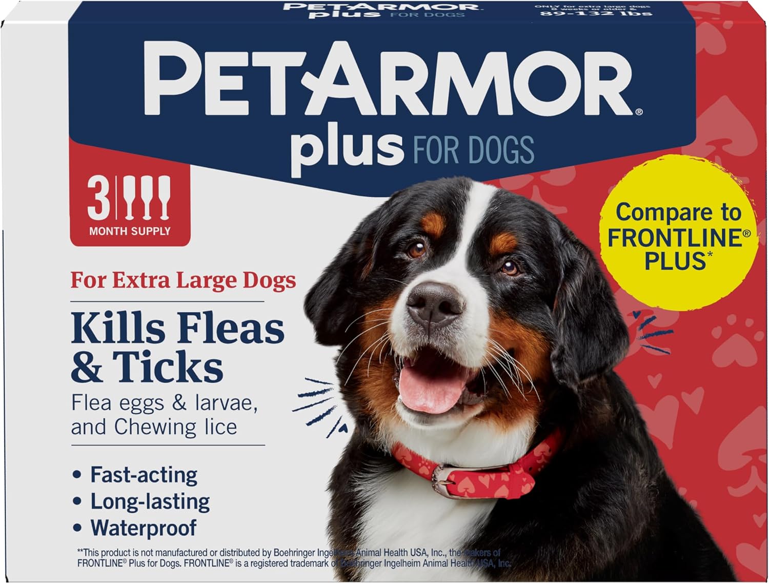 PetArmor Plus Flea and Tick Prevention for Dogs, Small Dog Flea and Tick Treatment, 3 Doses, Waterproof Topical, Fast Acting (5-22 lbs)