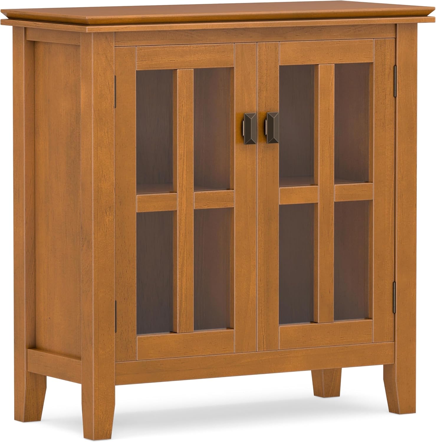 SIMPLIHOME Artisan 30" Wide Solid Wood Cabinet in Russet Brown