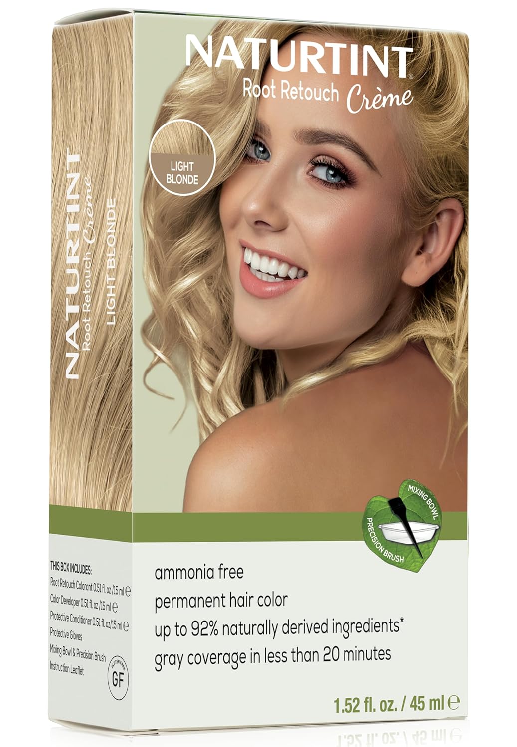 Naturtint Light Brown Root Retouch Crème Permanent Hair Color - Ammonia Free, Conceal Grays, No Artificial Scent, 1.52 Fl Oz