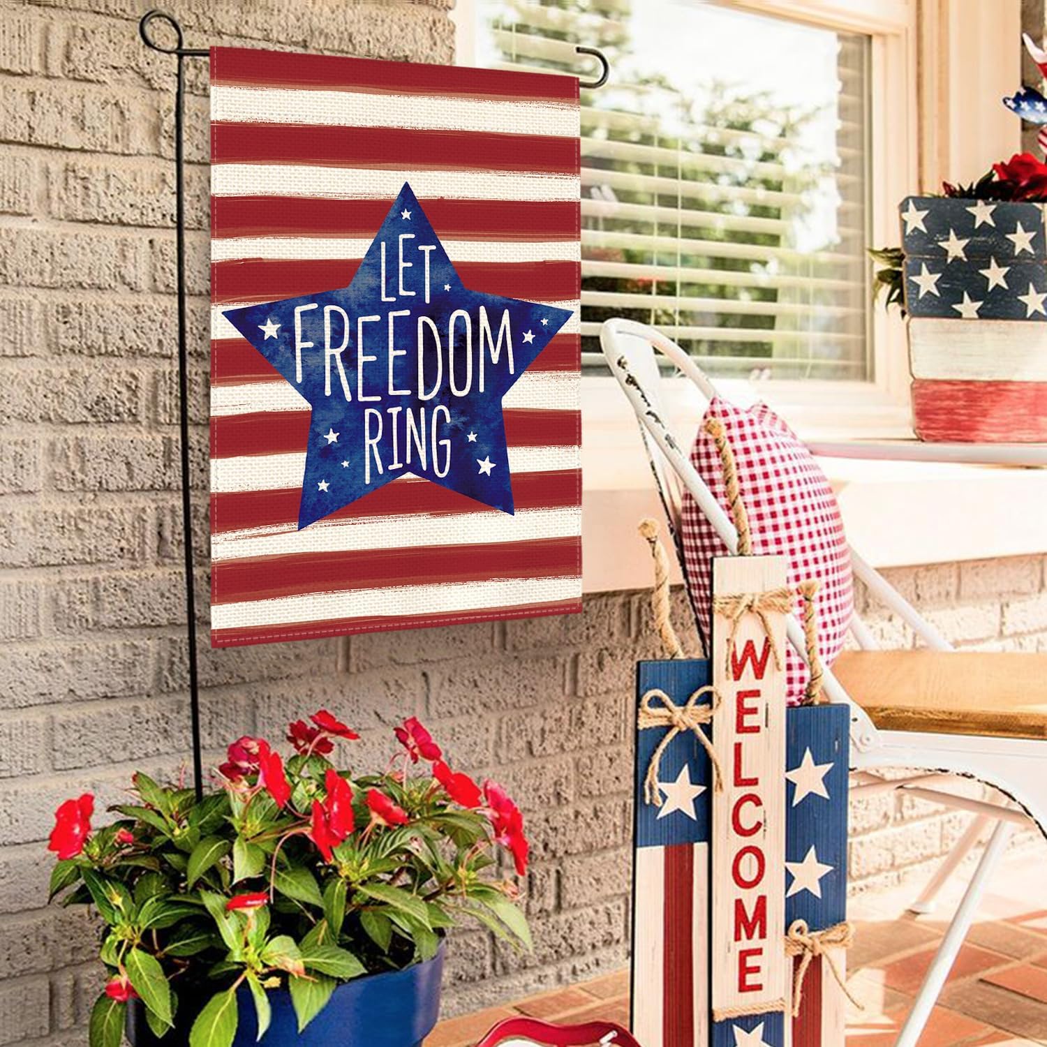 AVOIN colorlife Let Freedom Ring Patriotic 4th of July Garden Flag 12x18"