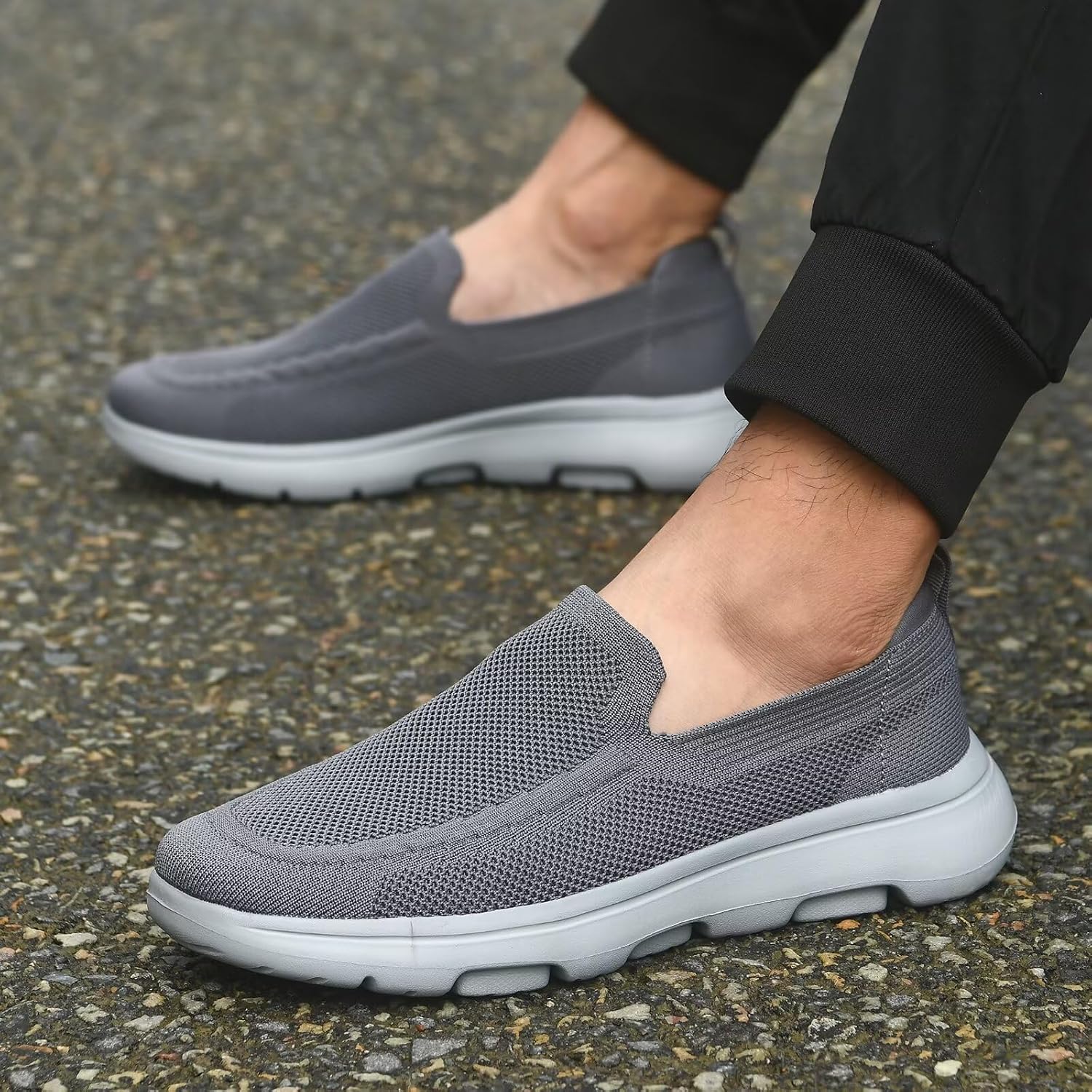 konhill Mens Slip On Shoes Lightweight Walking Shoes Anti Slip