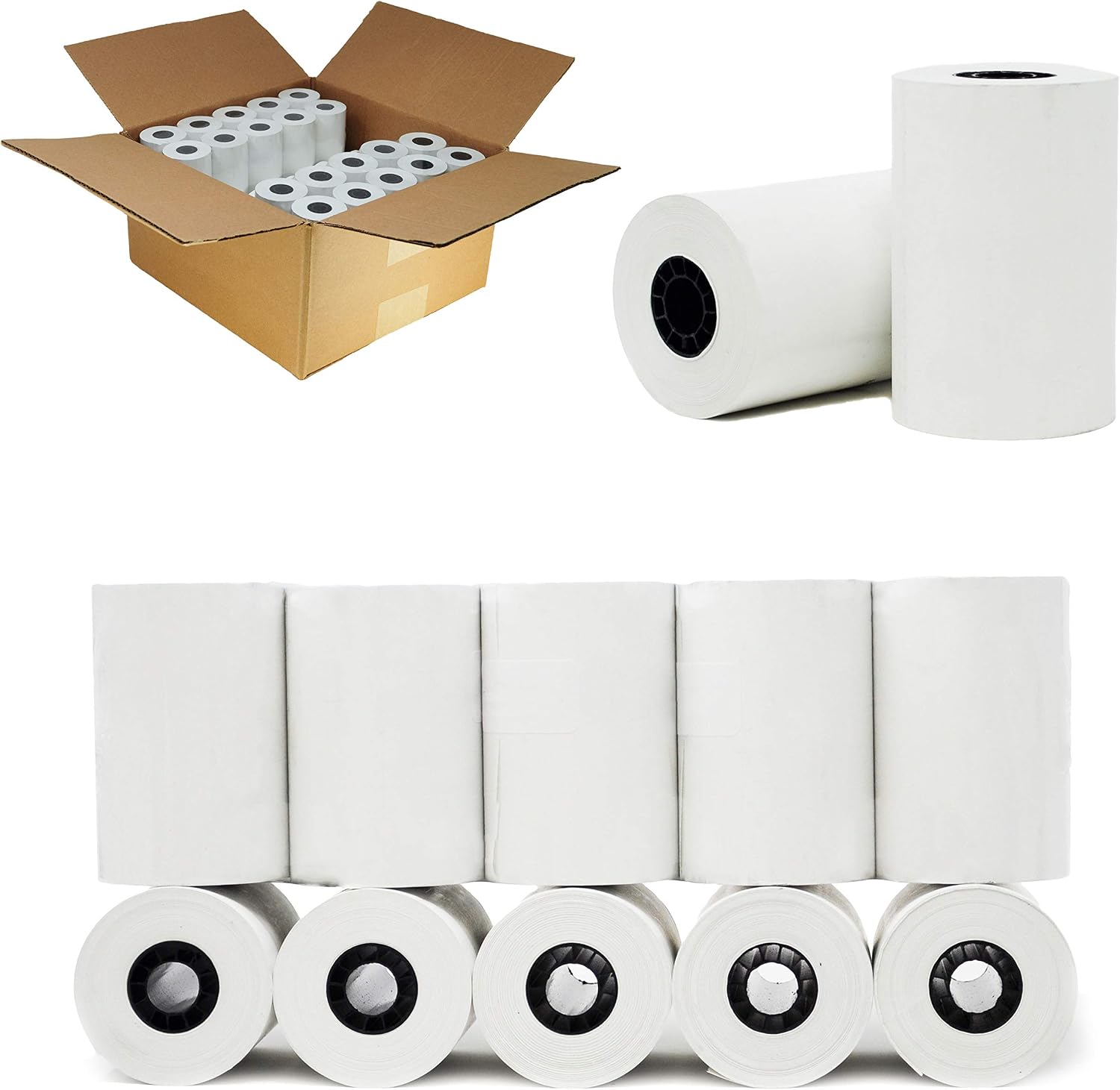 (50 Rolls) 3 1/8 x 230 Thermal Paper Receipt Rolls (55 GSM Premium Quality German Paper) Fits All POS Cash Registers BPA Free - BuyRegisterRolls