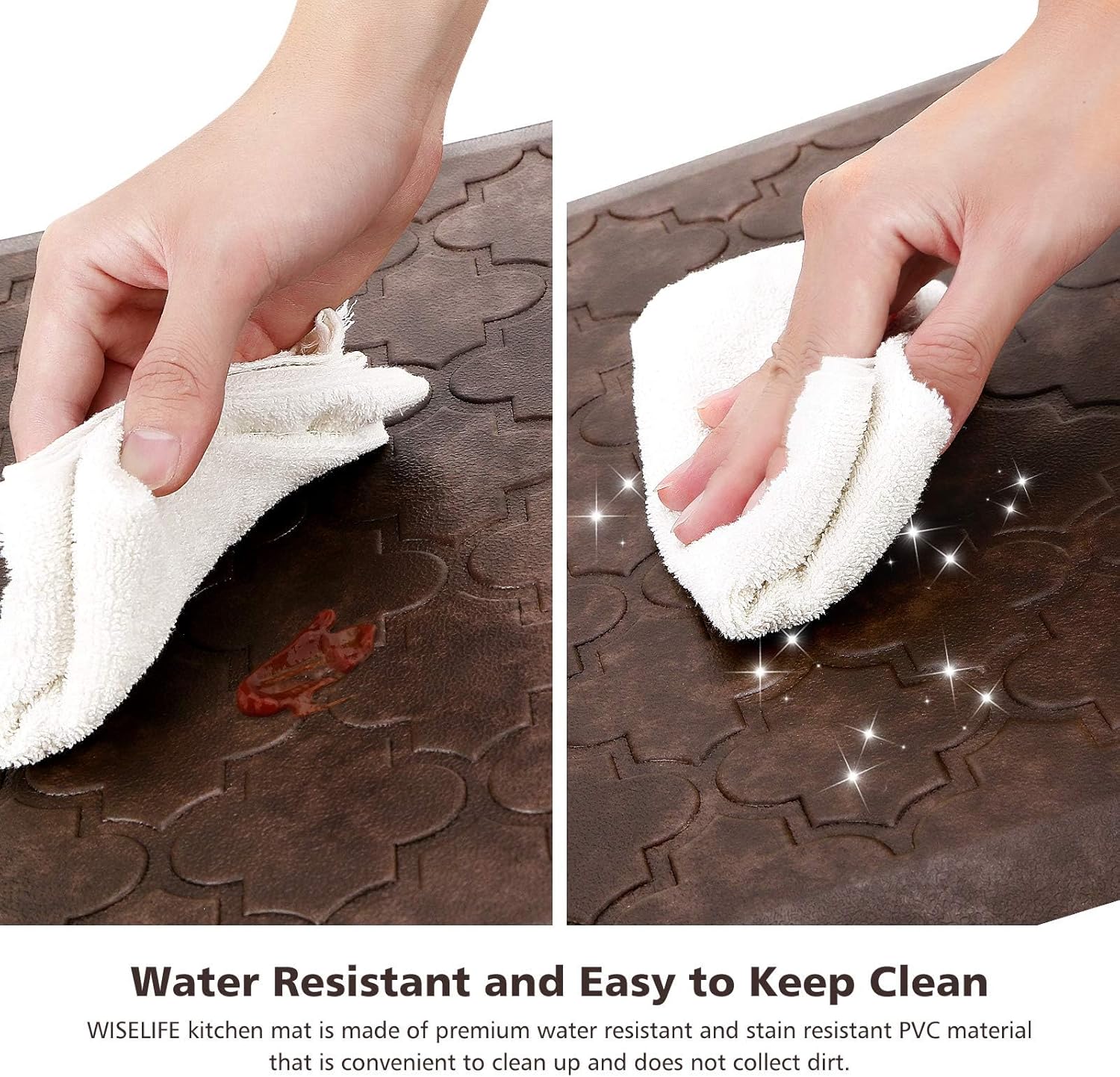 WISELIFE Kitchen Mat Cushioned Anti Fatigue Floor Mat, 17.3"x60", Thick Non Slip Waterproof Kitchen Rugs and Mats, Standing Mat for Floor, Home