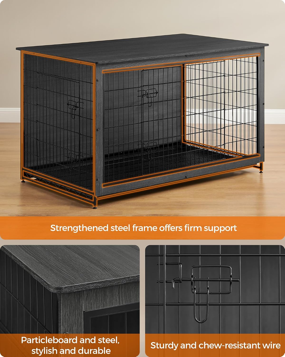 Feandrea 27.2" Dog Crate Furniture, Indoor Dog Kennel Side End Table