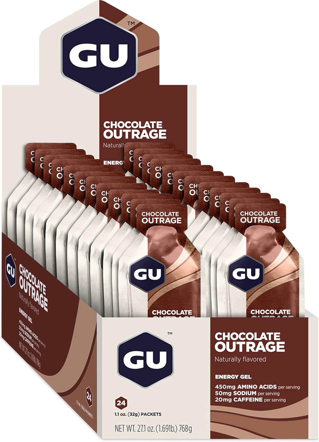 GU Energy Original Sports Nutrition Energy Gel, Vegan and Dairy-Free On-the-Go Energy for Any Workout, Vanilla Bean, 8-Count