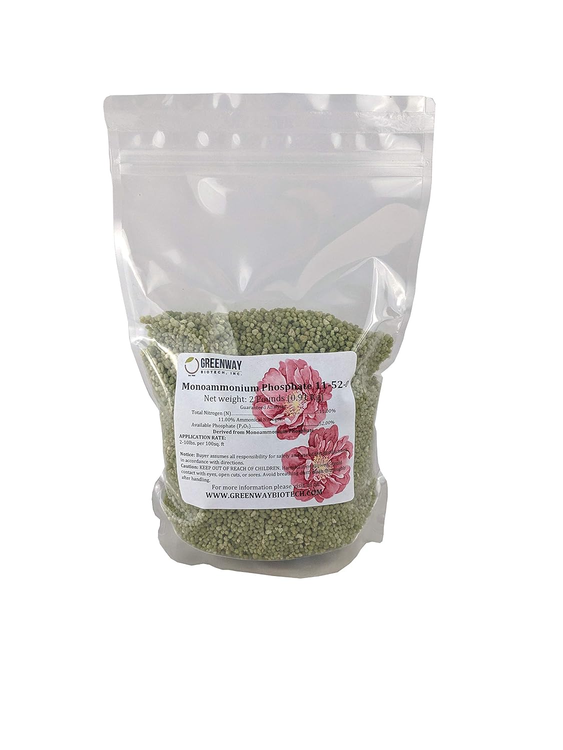 Greenway Biotech, Inc. Monoammonium Phosphate 11-52-0 Contains 11% Nitrogen and 52% Phosphorus- The Ultimate Plant Growth and Blooming Enhancer for Hydroponics and Soil Use (5 Pounds)