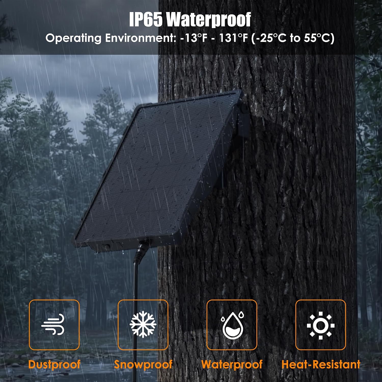 Trail Camera Solar Panel for Tactacam and Cellular&Wireless Hunting Camera | 12V Solar Battery Charger Kit with 4000mAh Rechargeable Battery