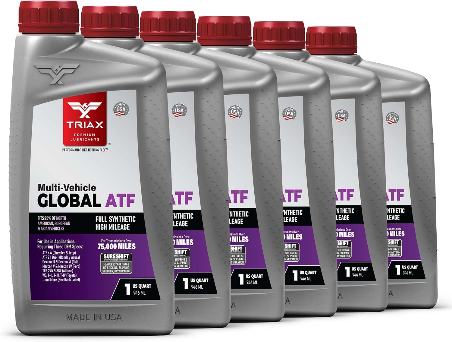 TRIAX Multi-Vehicle Global ATF Full Synthetic | Compatible with Honda DW-1, Dexron III & VI, Mercon V, Nissan Matic, ATF +4, TES 295 & More | OEM Grade Automatic Transmission Fluid (1 Quart)