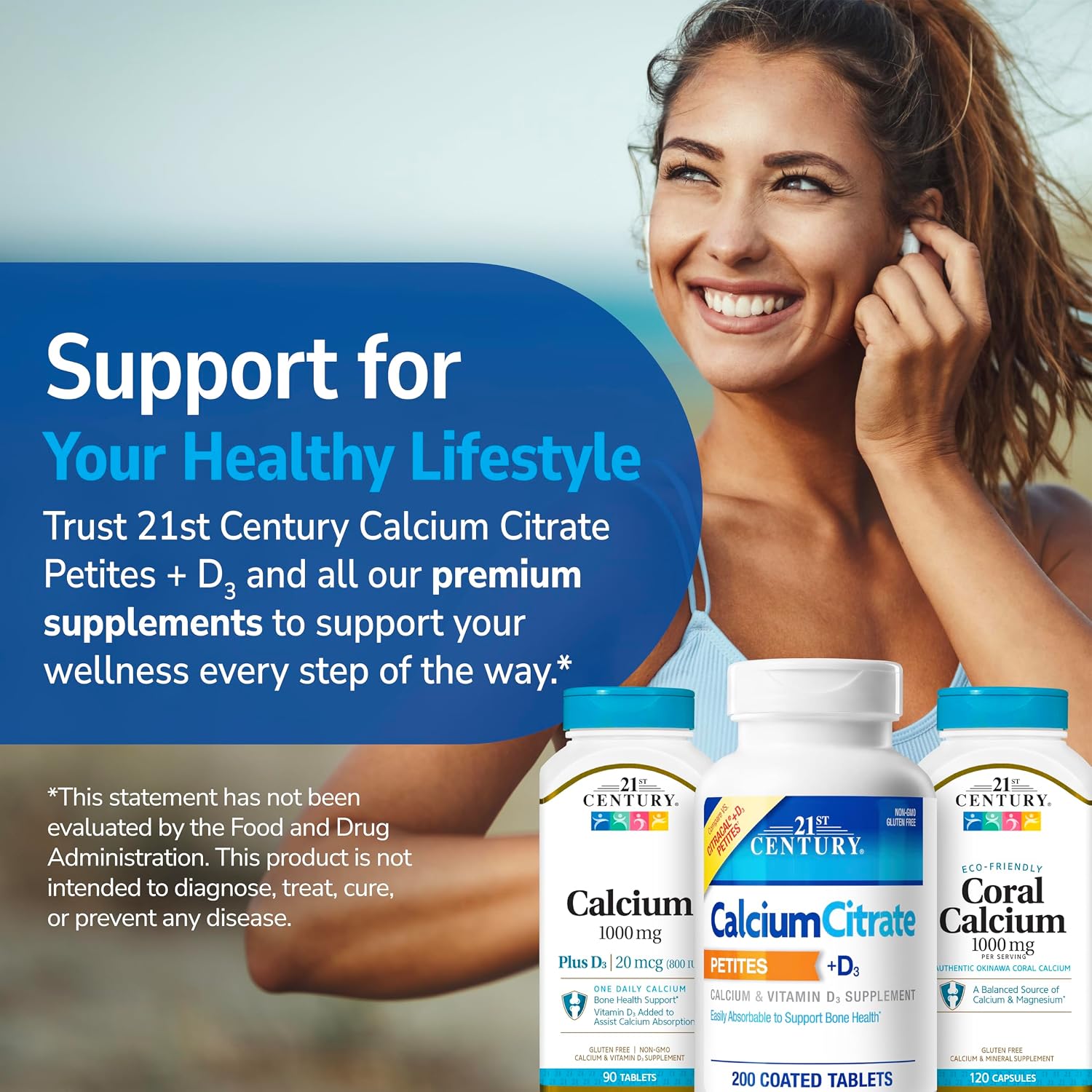 21st Century Calcium Citrate Plus D3 Maximum - 630 mg Calcium, Bone Health Support, Easily Absorbable, Gluten Free, Non-GMO, Compare to Citracal +D3, 400 Tablets