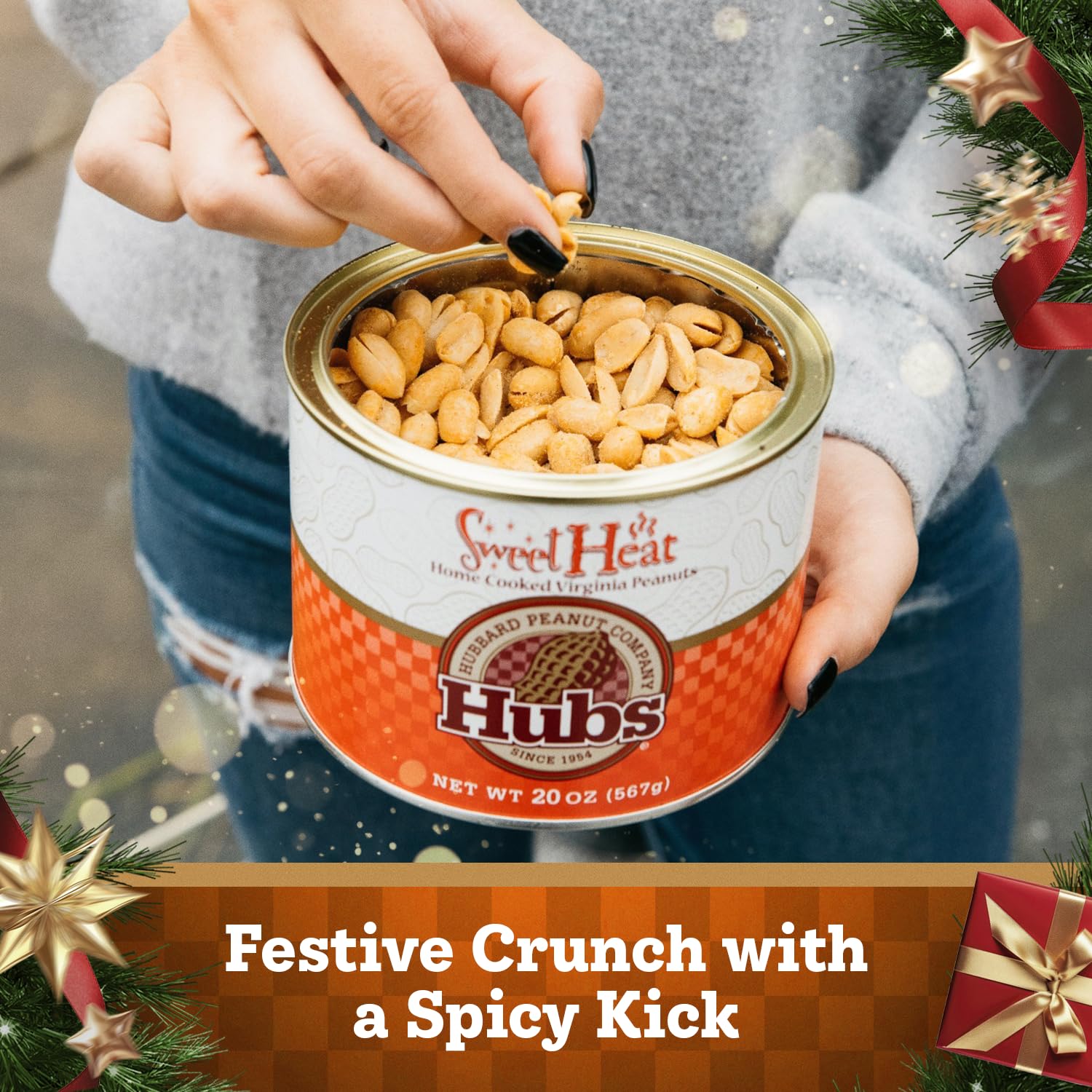 Hubs Peanuts Premium Salted Virginia Nuts, Non-GMO, Gluten Free Healthy Snacks - Irresistible Crunch & Flavored Peanuts - Made from Premium Ingredients - Vacuum-Sealed Tin - 2 Packs of 40 oz Cans