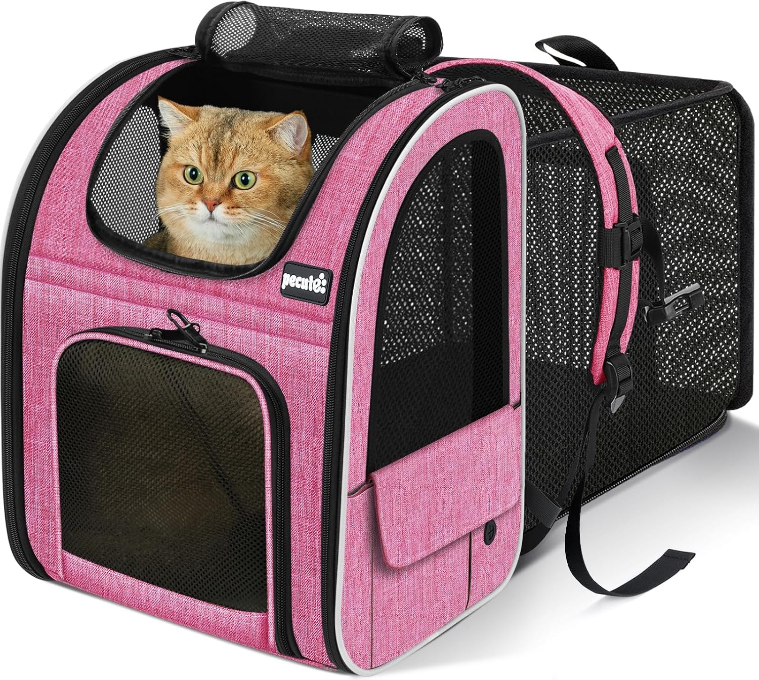 pecute Cat Backpack Expandable, Cat Carrier Backpack with Breathable Window