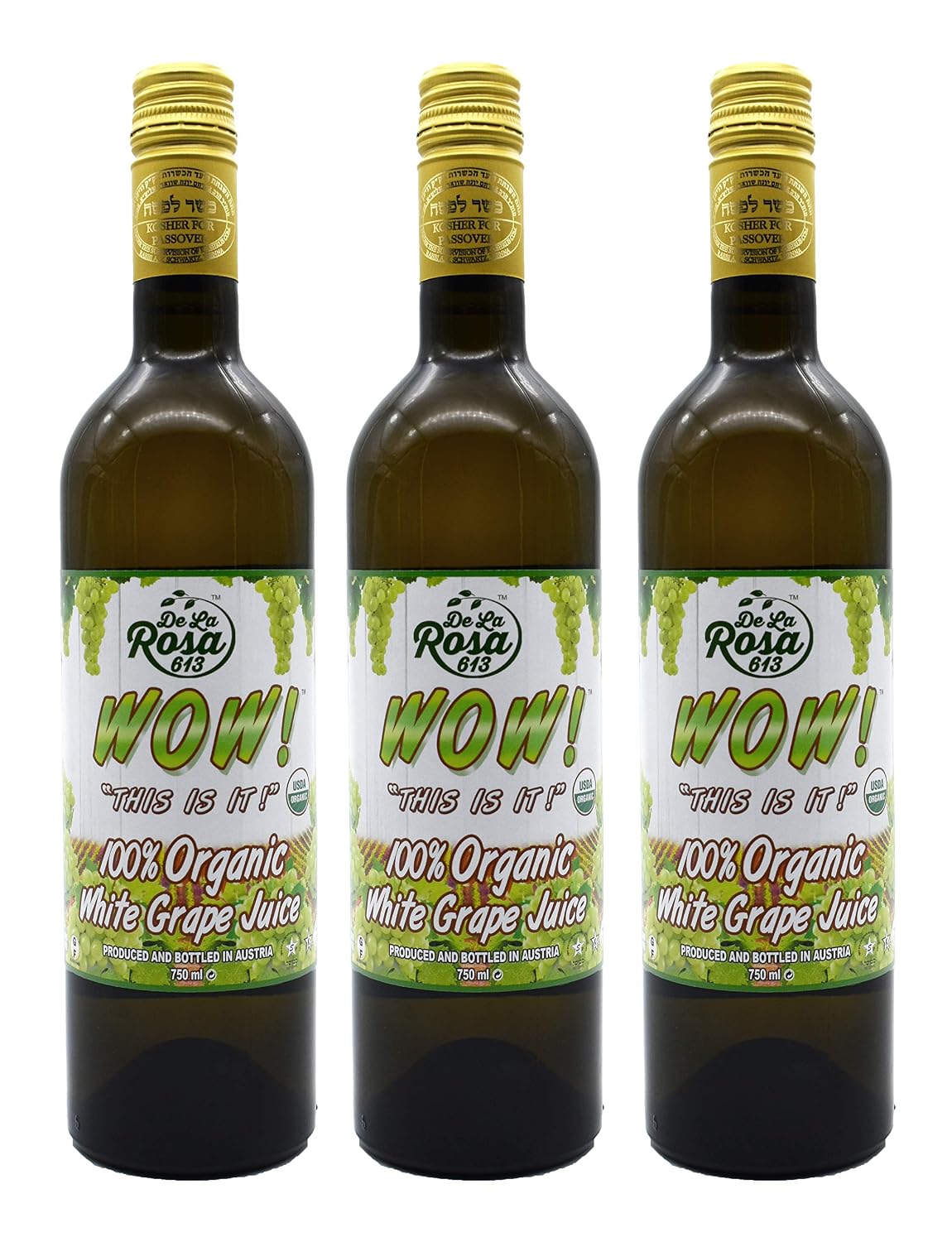 De La Rosa Organic Austrian Kosher Red Grape Juice (25.4 oz - 2pack)