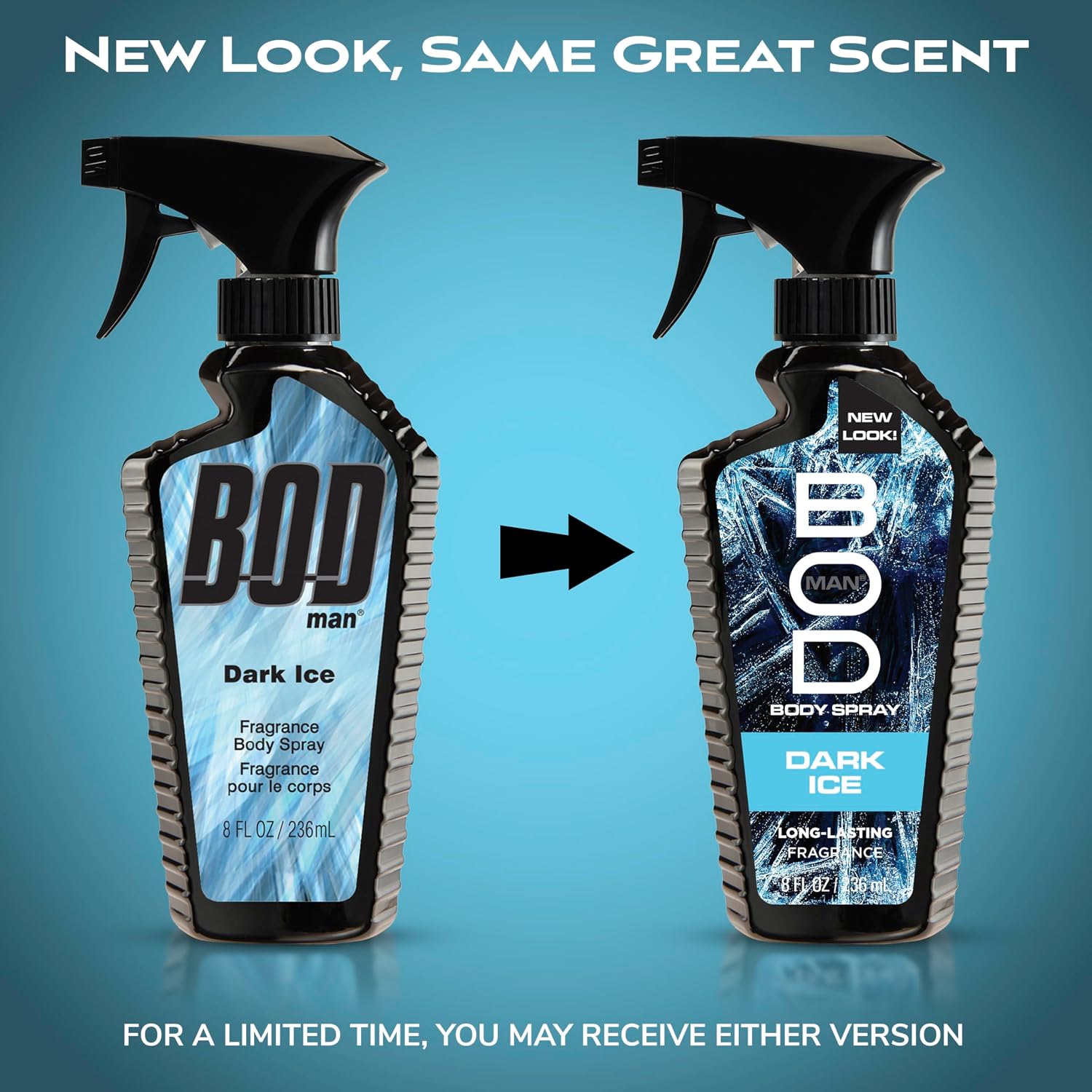 BOD man Fragrance Body Spray, Fresh Blue Musk, 8 fl oz