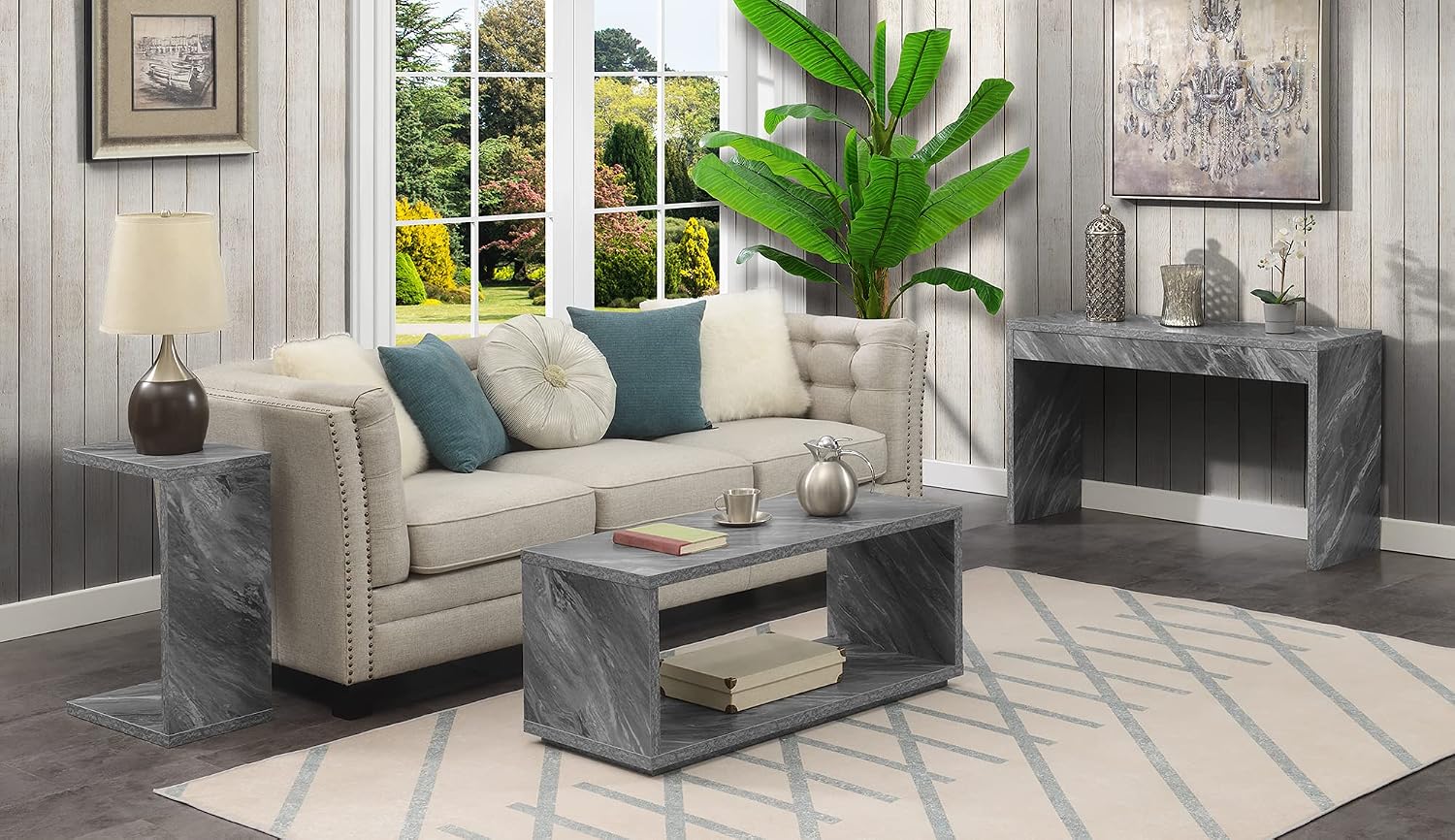 Convenience Concepts Northfield Admiral C Shaped End Table 18" - Contemporary Modern C Shaped Side Table