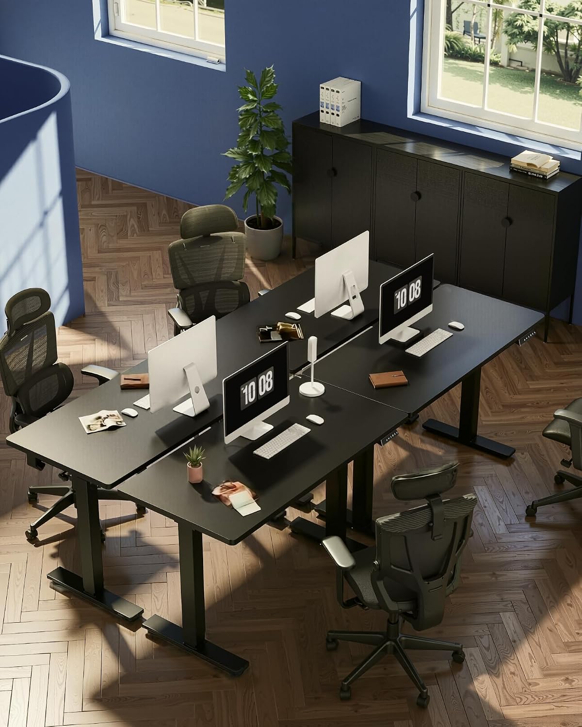 FLEXISPOT EN1 One-Piece Standing Desk, Electric Adjustable with 4 Memory Presets, 176 LBS Capacity, Stable & Quiet