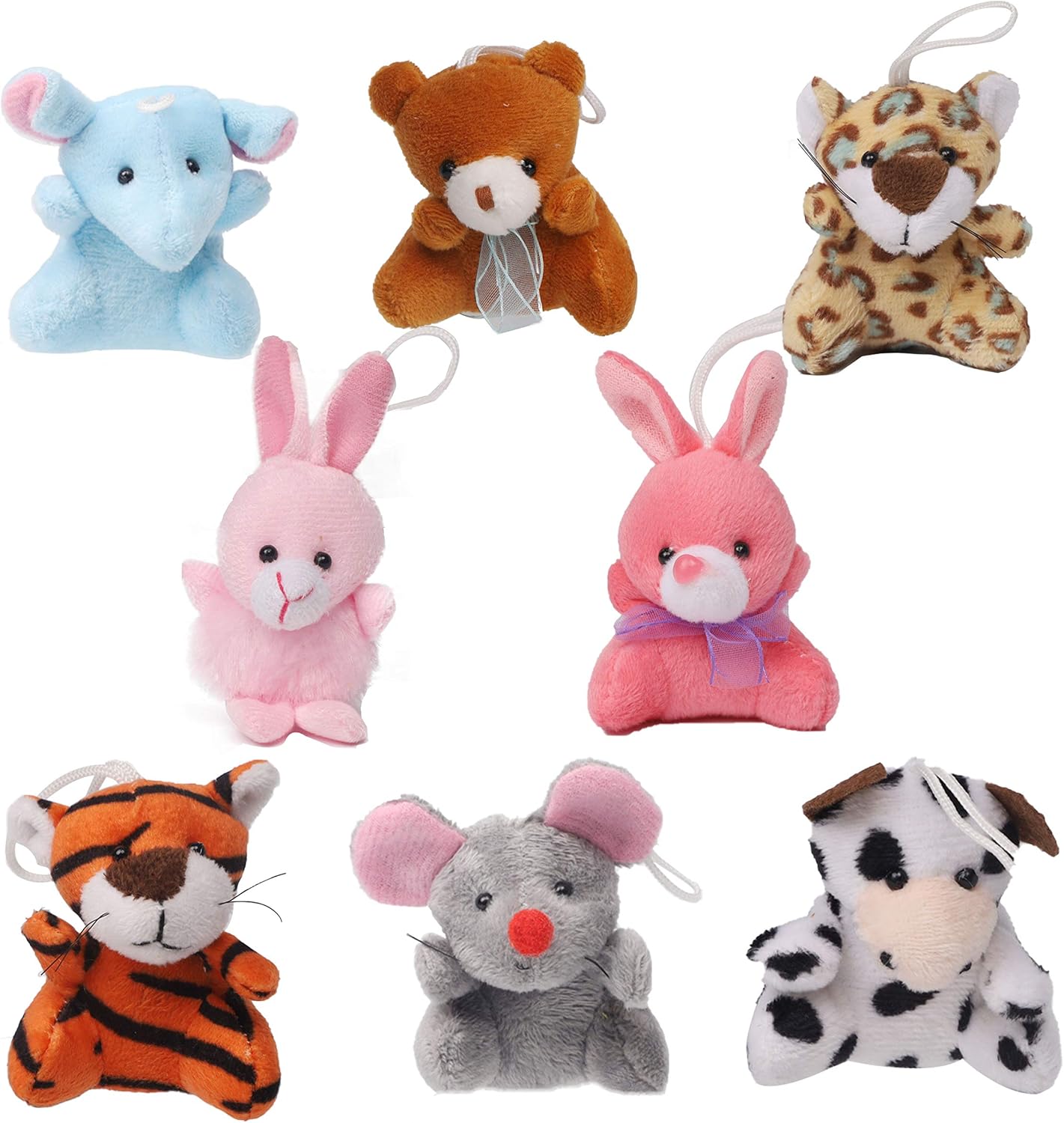 Juegoal 26 Pack Christmas Mini Animal Plush Toy Set, Cute Small Stuffed Animal Keychain Set, Goodie Bag Fillers, Carnival Prizes for Kids