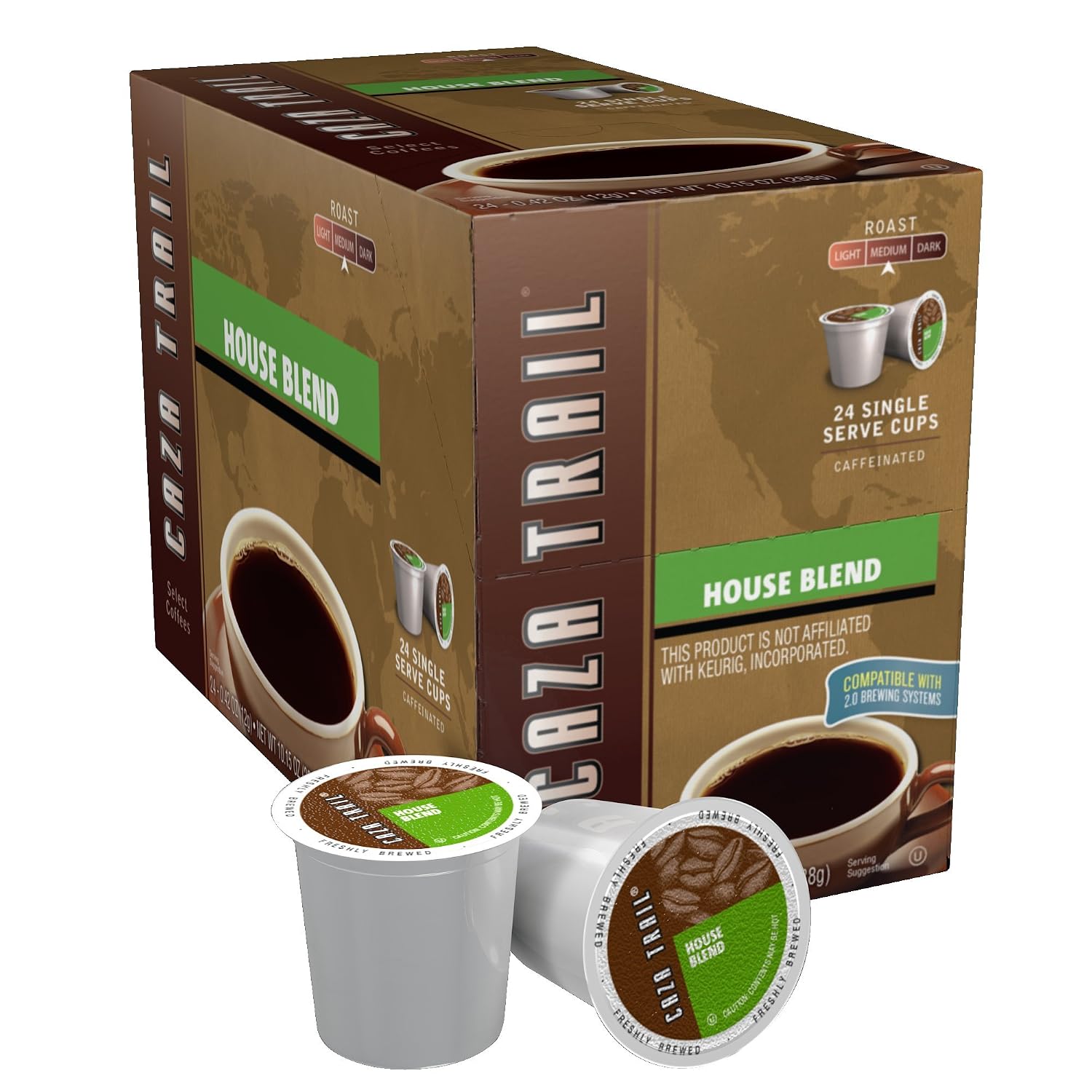 Caza Trail Coffee, Kona Blend, 100 Single Serve Cups